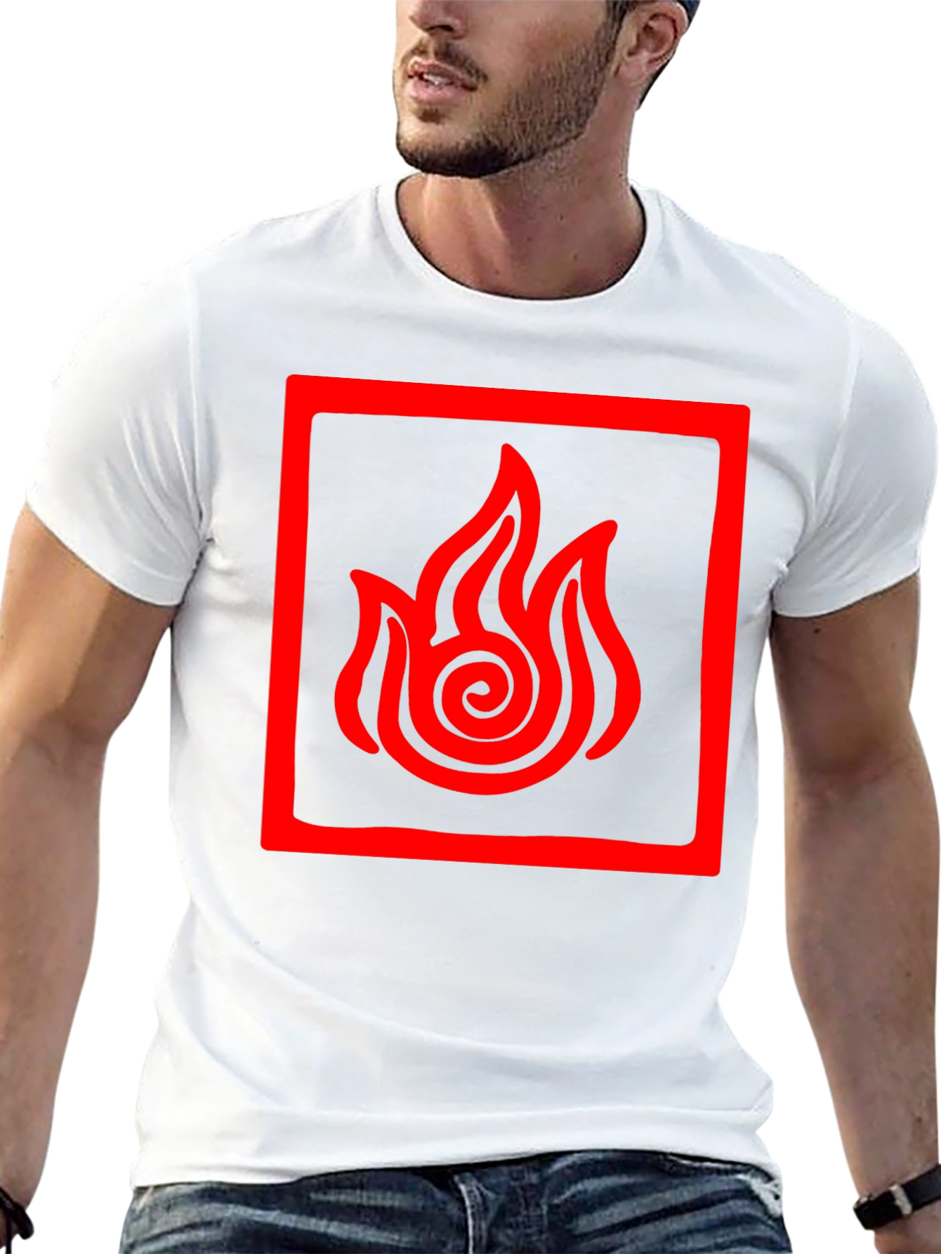 Fire Nation Symbol Tee - Black Cotton Graphic Shirt