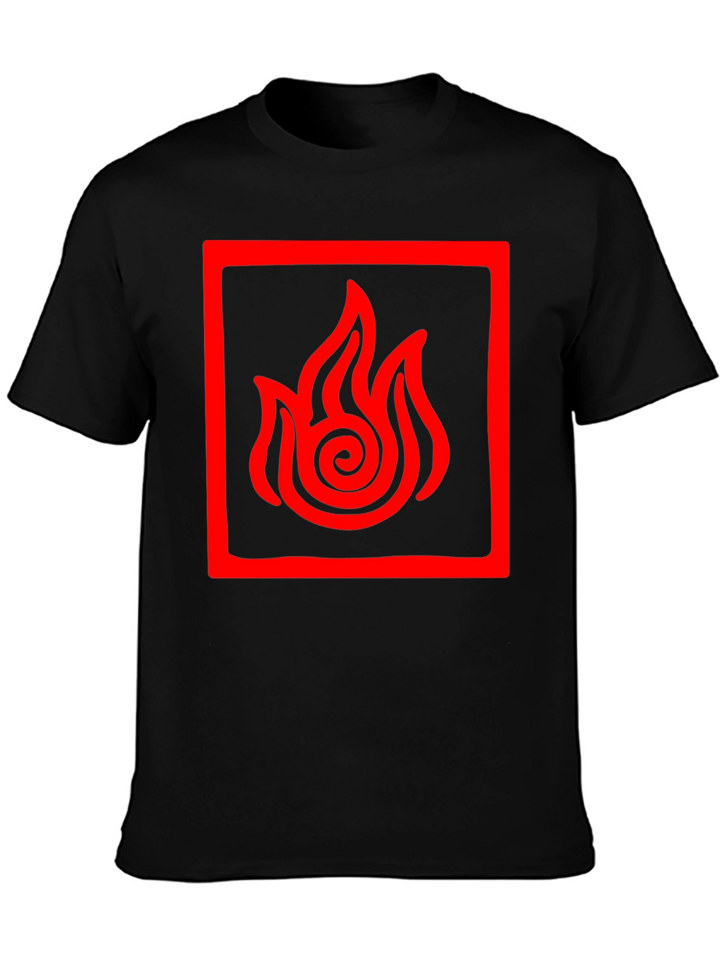 Fire Nation Symbol Tee - Black Cotton Graphic Shirt