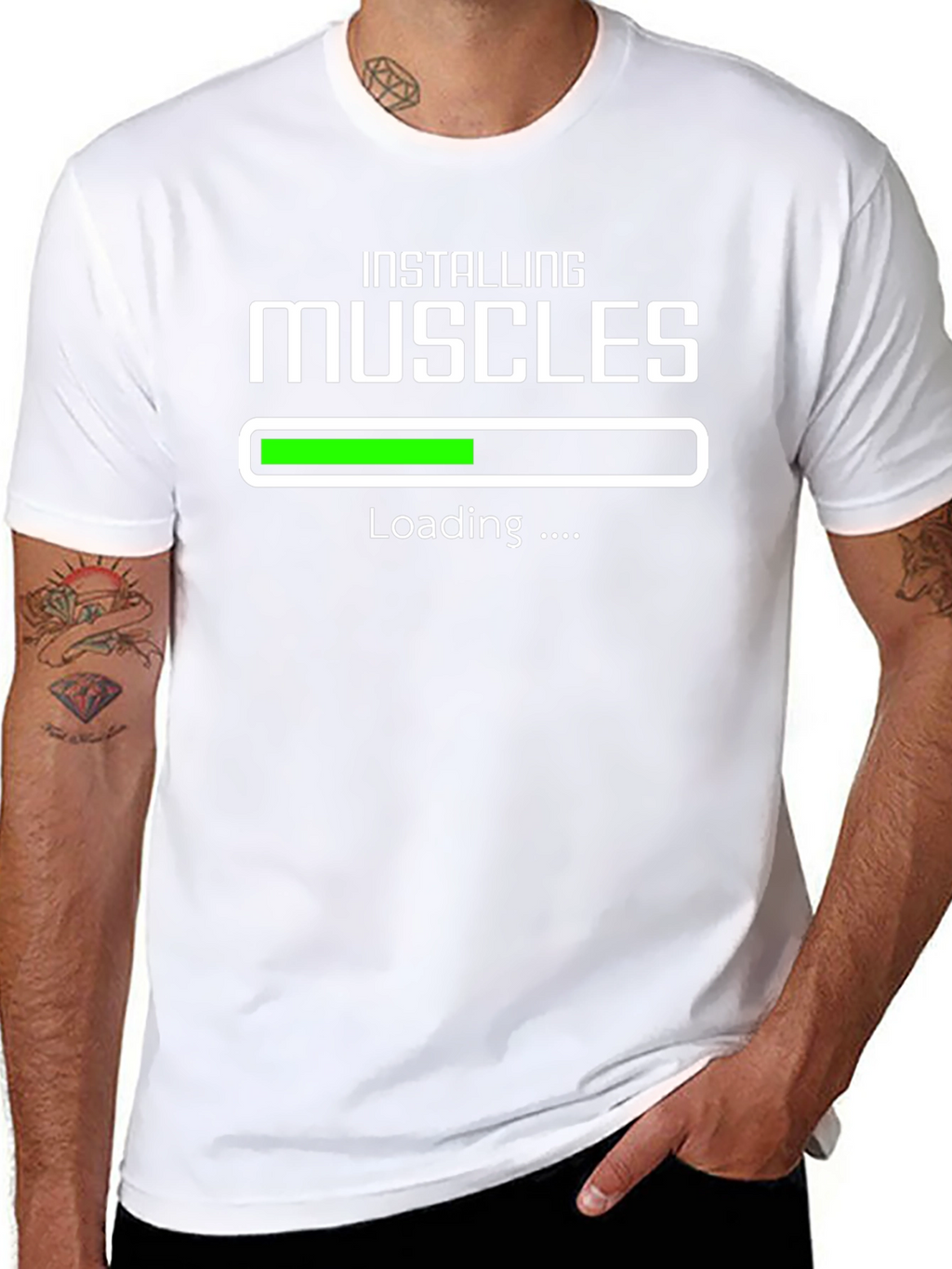Installing Muscles Funny Gym T-Shirt