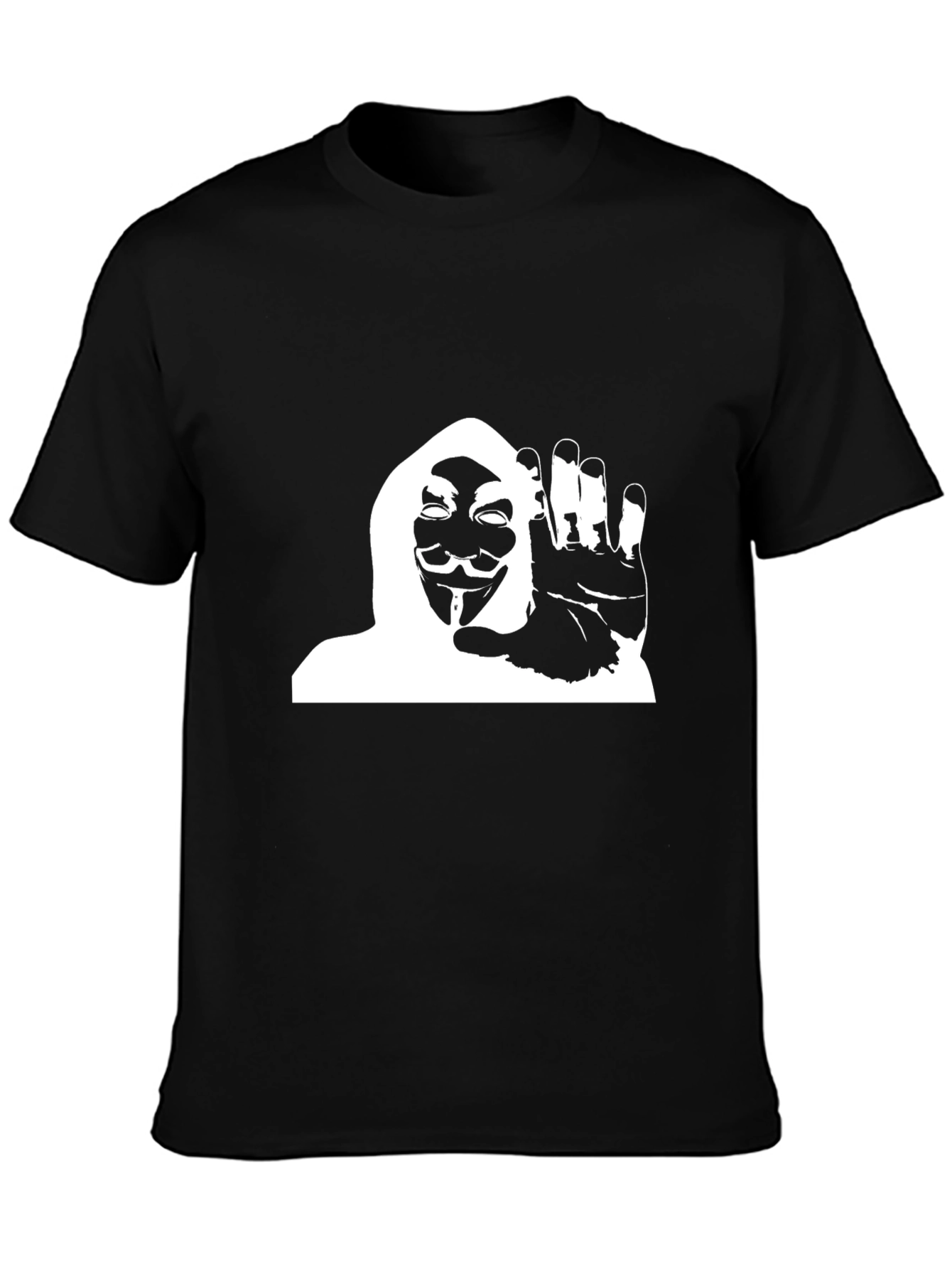 Anonymous Mask Graphic Black T-Shirt
