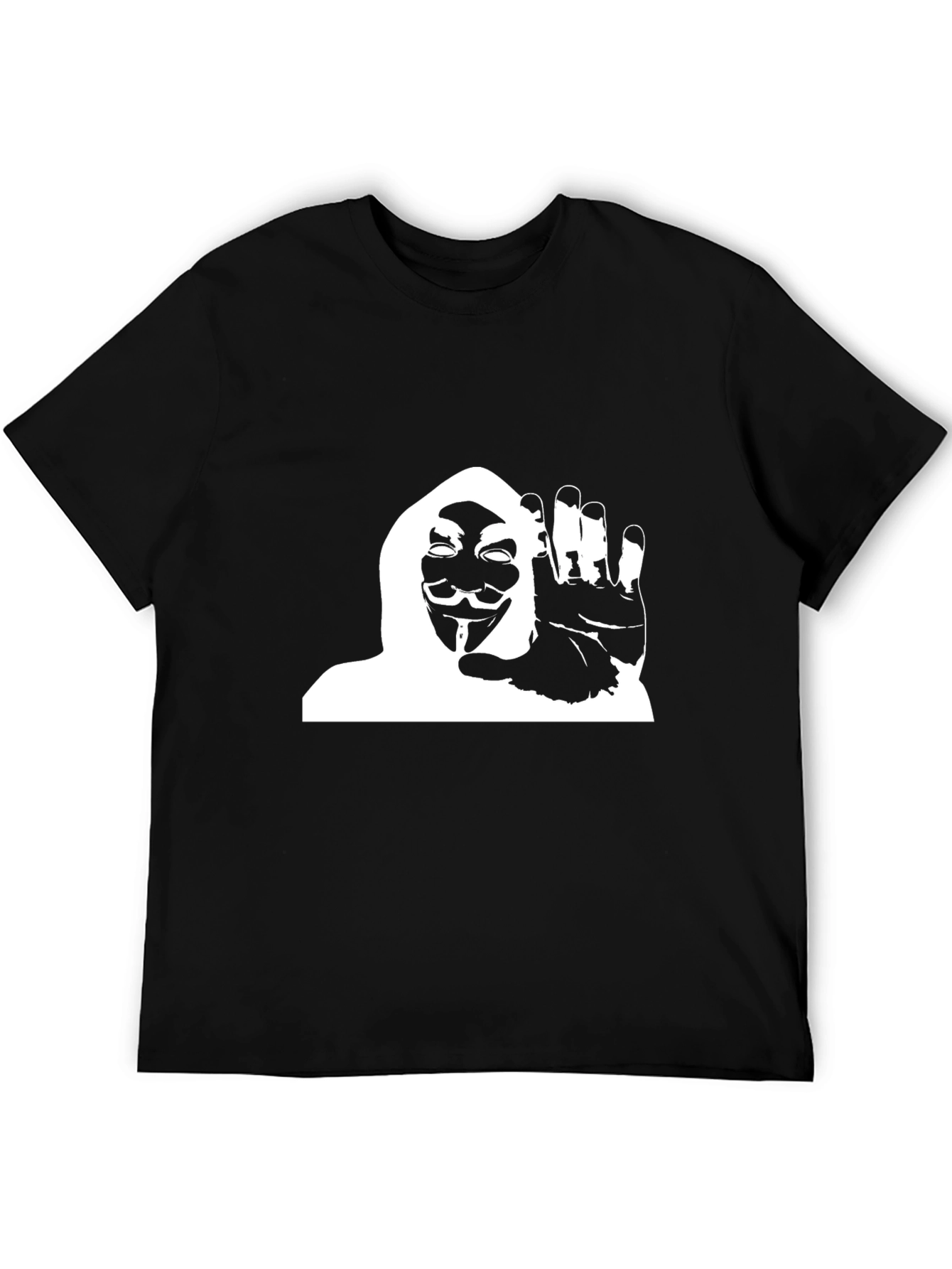 Anonymous Mask Graphic Black T-Shirt