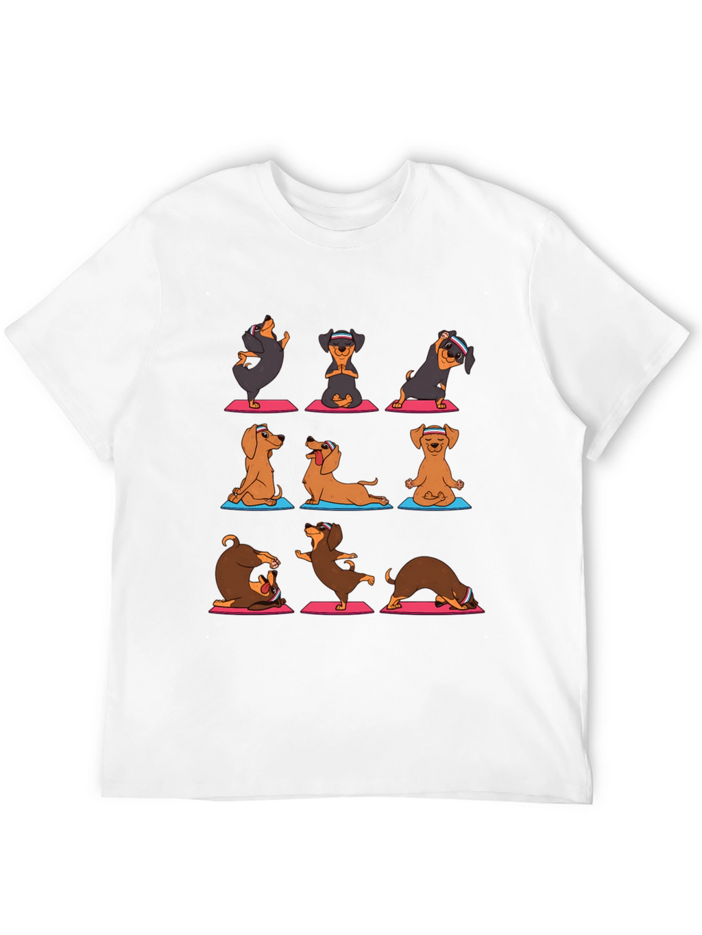 Yoga Dachshund Graphic Tee - Mens Black T-Shirt