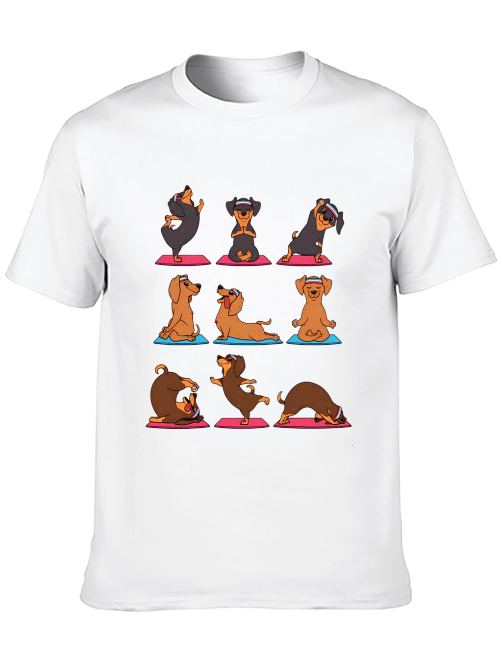 Yoga Dachshund Graphic Tee - Mens Black T-Shirt