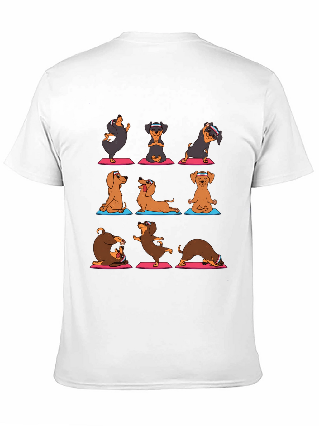 Yoga Dachshund Graphic Tee - Mens Black T-Shirt