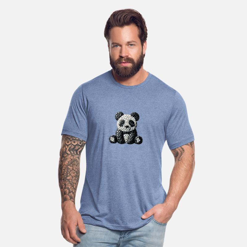 Pebble Art Panda Portrait