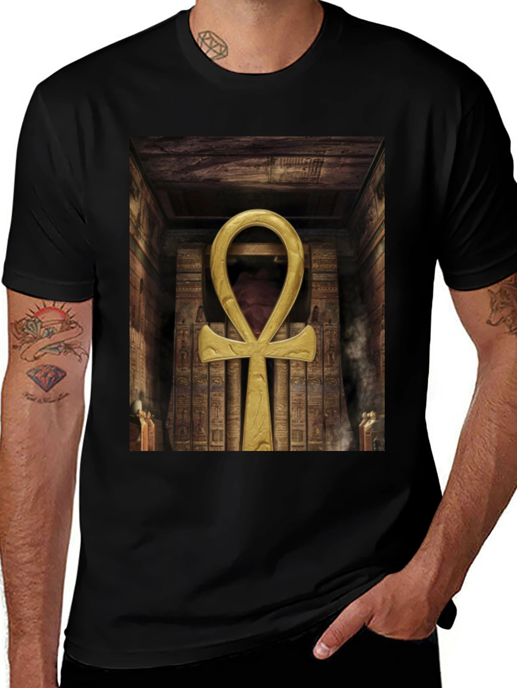 Ankh Egyptian Tomb Graphic T-Shirt