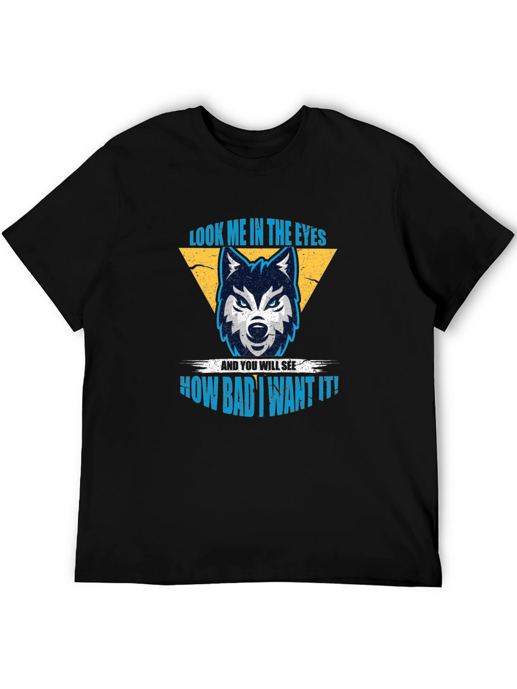 Wolf Eyes Graphic Print Black T-Shirt