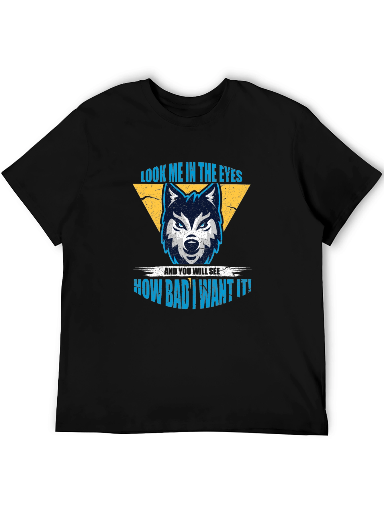 Wolf Eyes Graphic Print Black T-Shirt