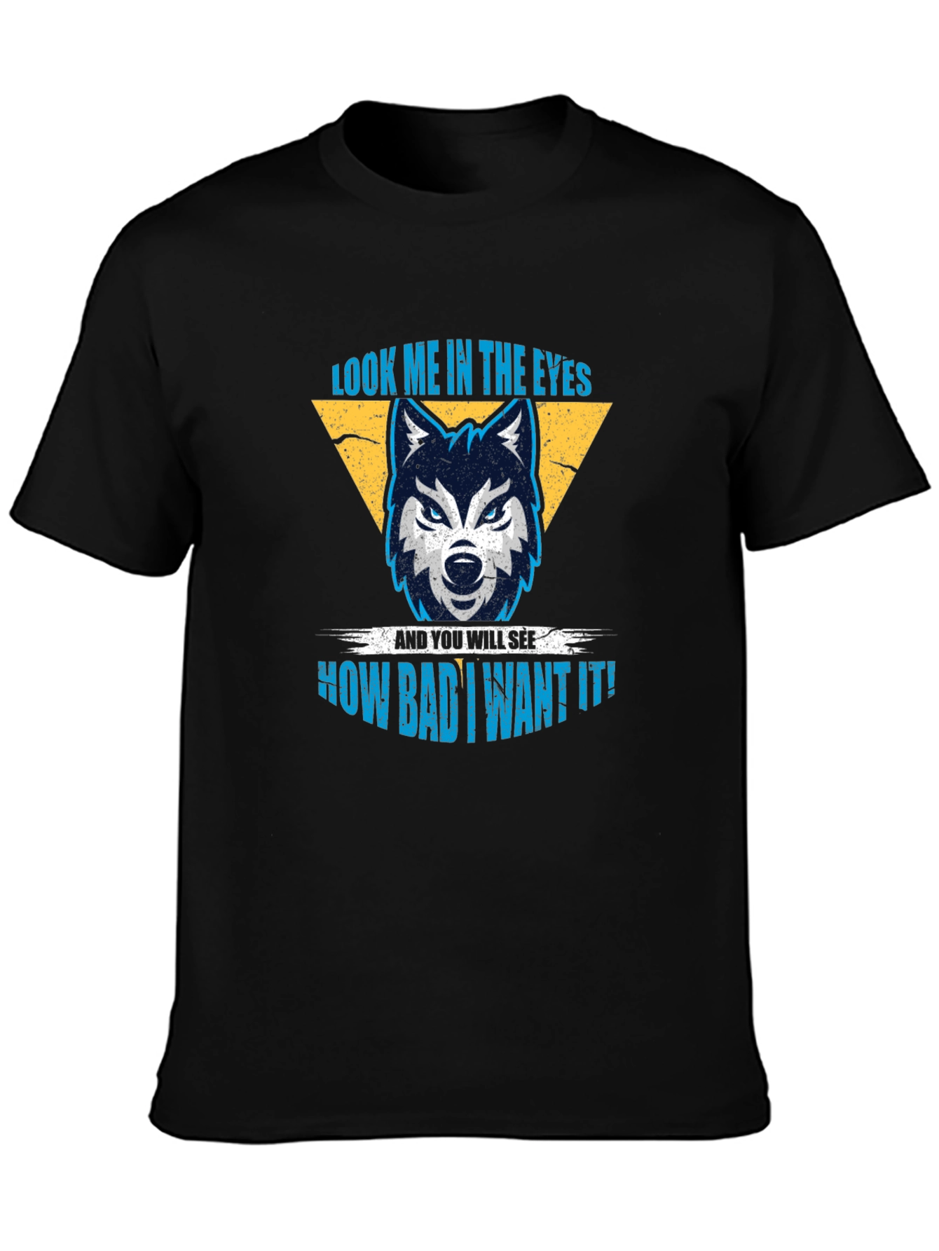 Wolf Eyes Graphic Print Black T-Shirt
