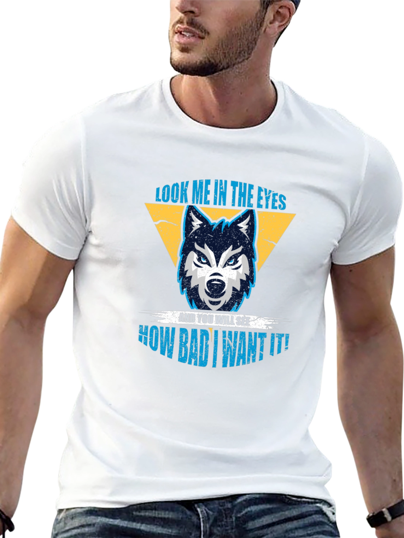 Wolf Eyes Graphic Print Black T-Shirt