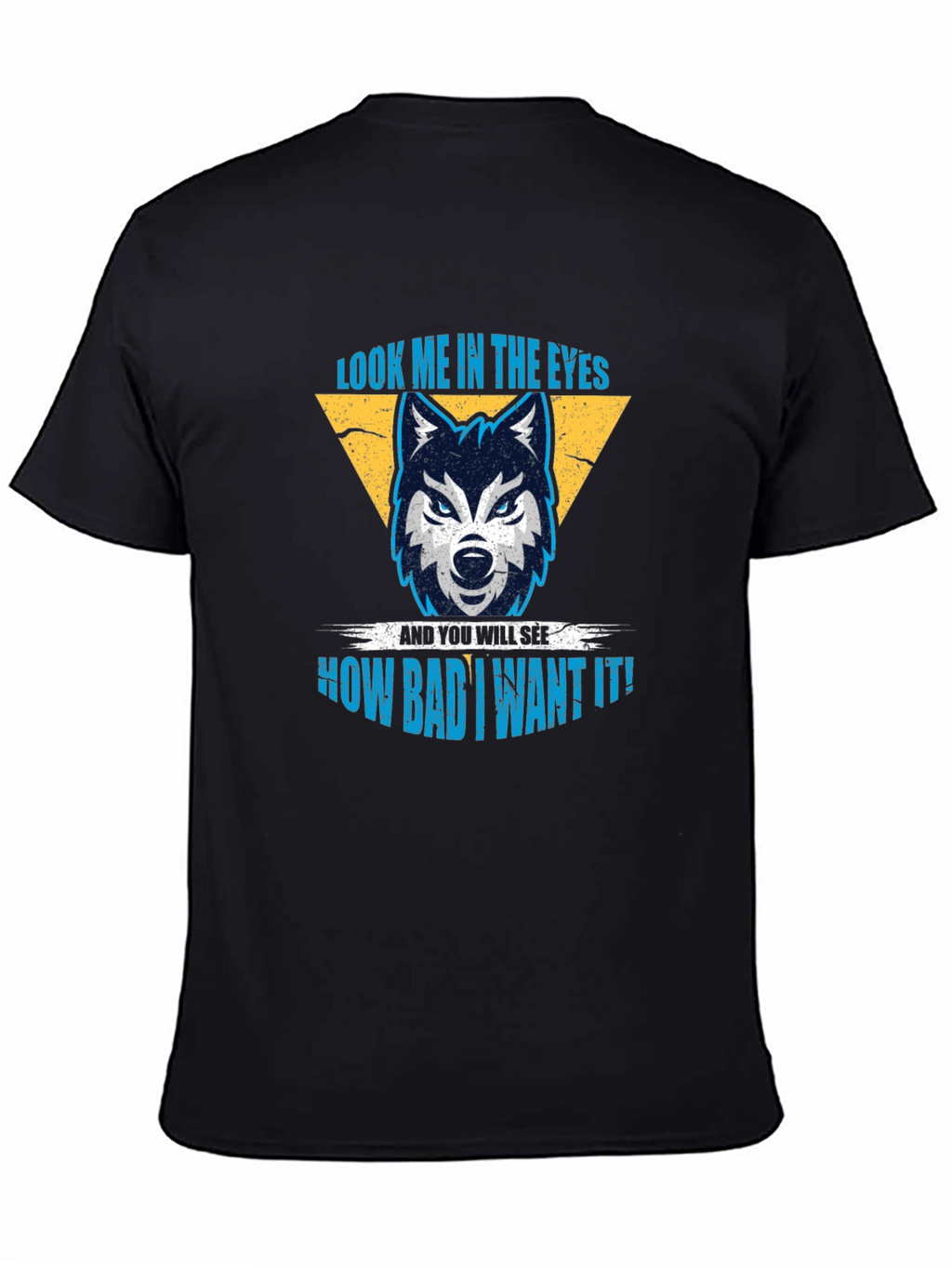 Wolf Eyes Graphic Print Black T-Shirt