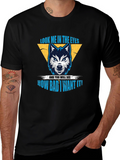 Wolf Eyes Graphic Print Black T-Shirt