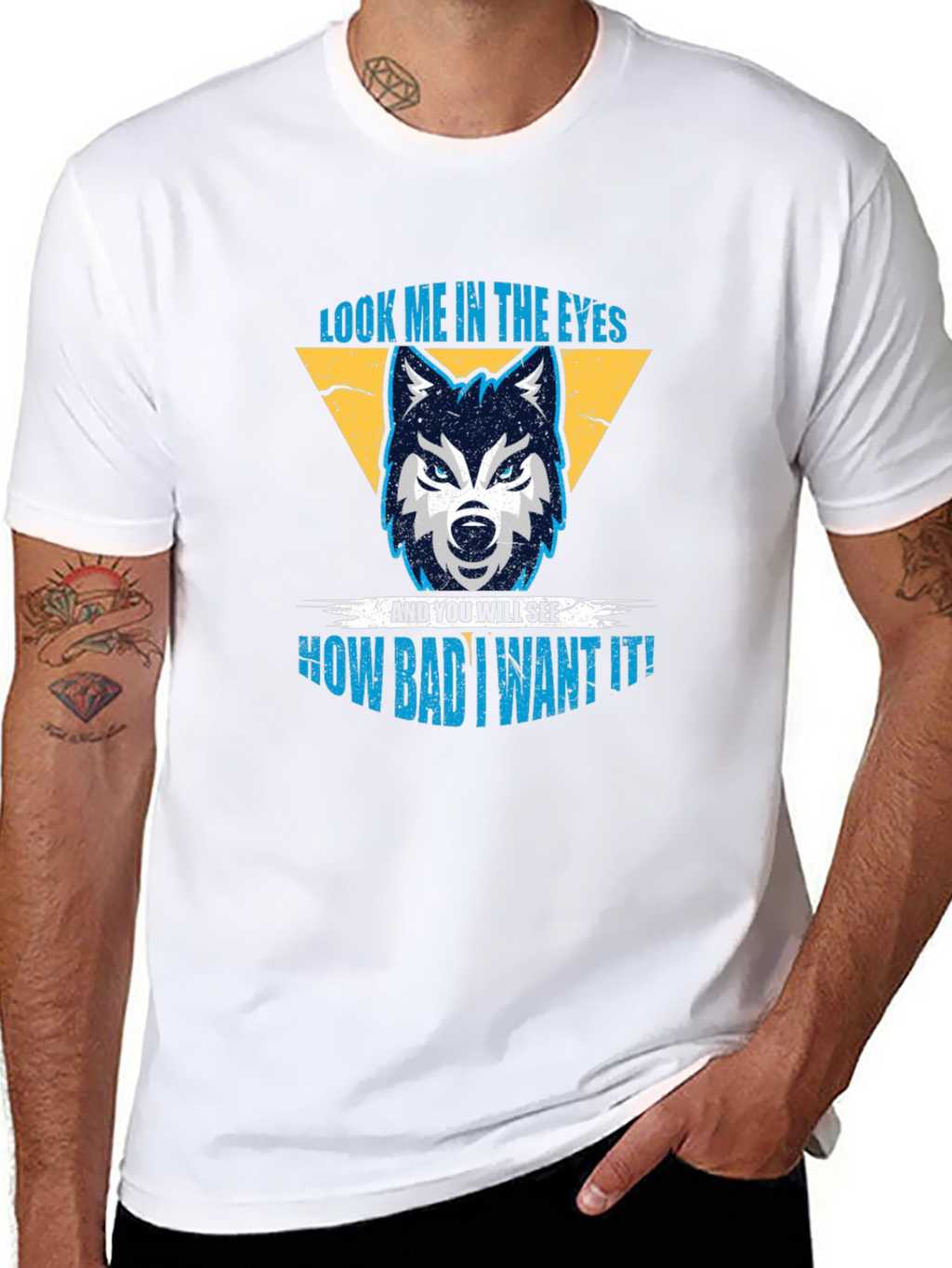 Wolf Eyes Graphic Print Black T-Shirt