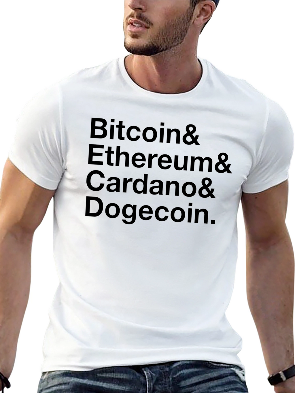 Crypto Fan T-Shirt: Bitcoin Ethereum Cardano Dogecoin