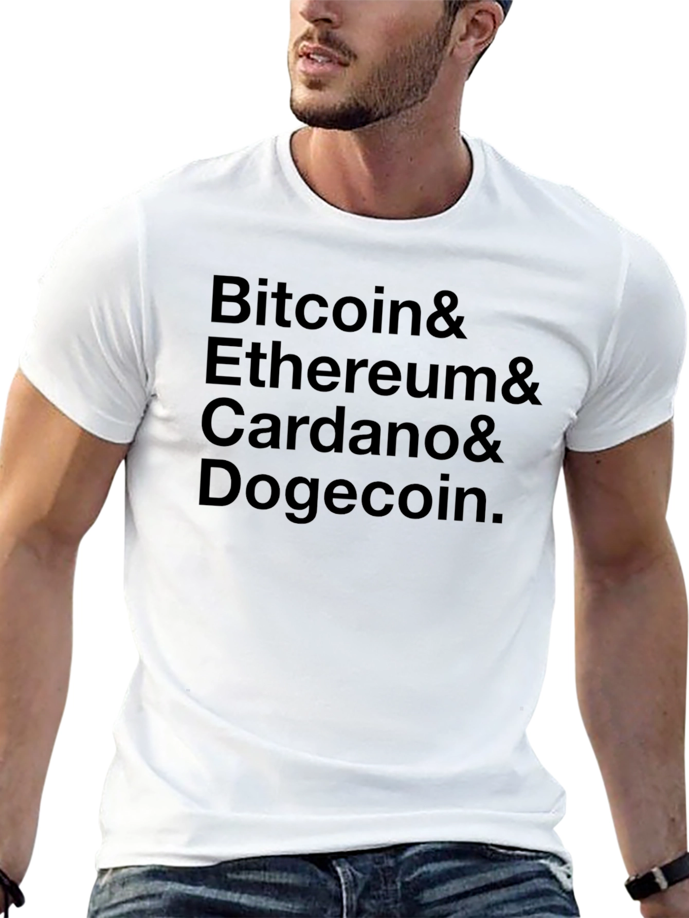 Crypto Fan T-Shirt: Bitcoin Ethereum Cardano Dogecoin