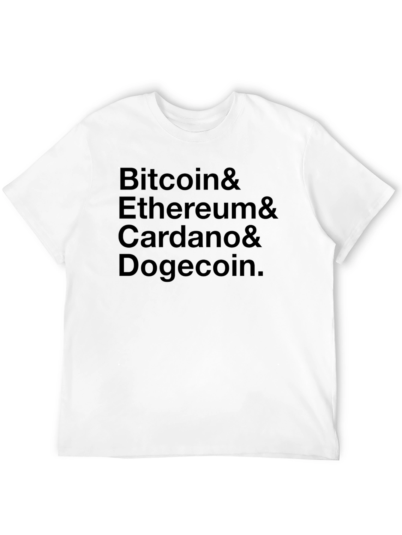 Crypto Fan T-Shirt: Bitcoin Ethereum Cardano Dogecoin