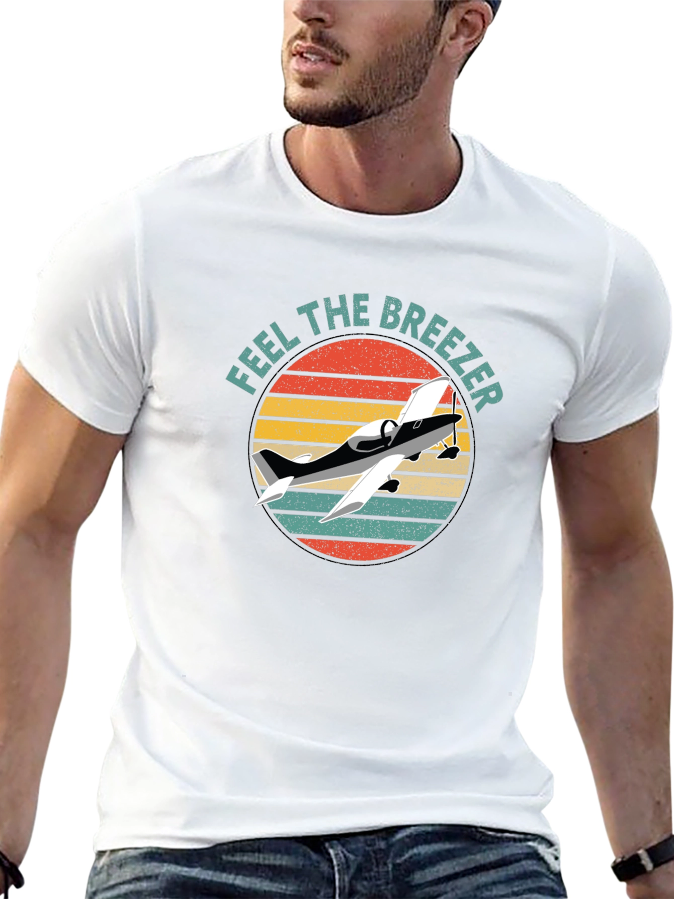 Feel the Breezer Airplane Graphic Tee - Black