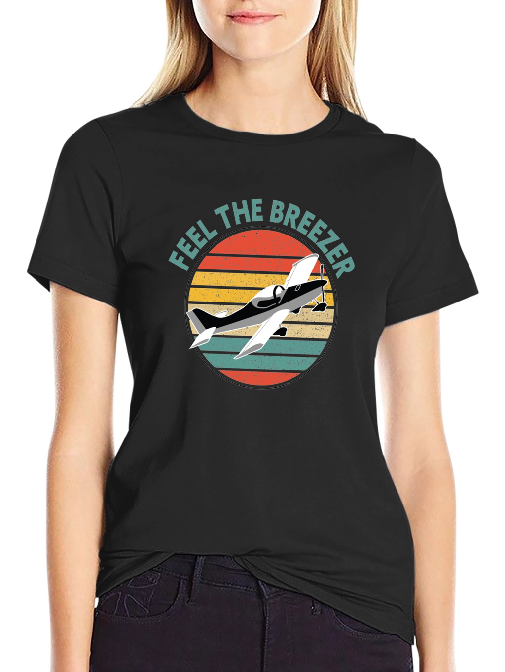 Feel the Breezer Airplane Graphic Tee - Black