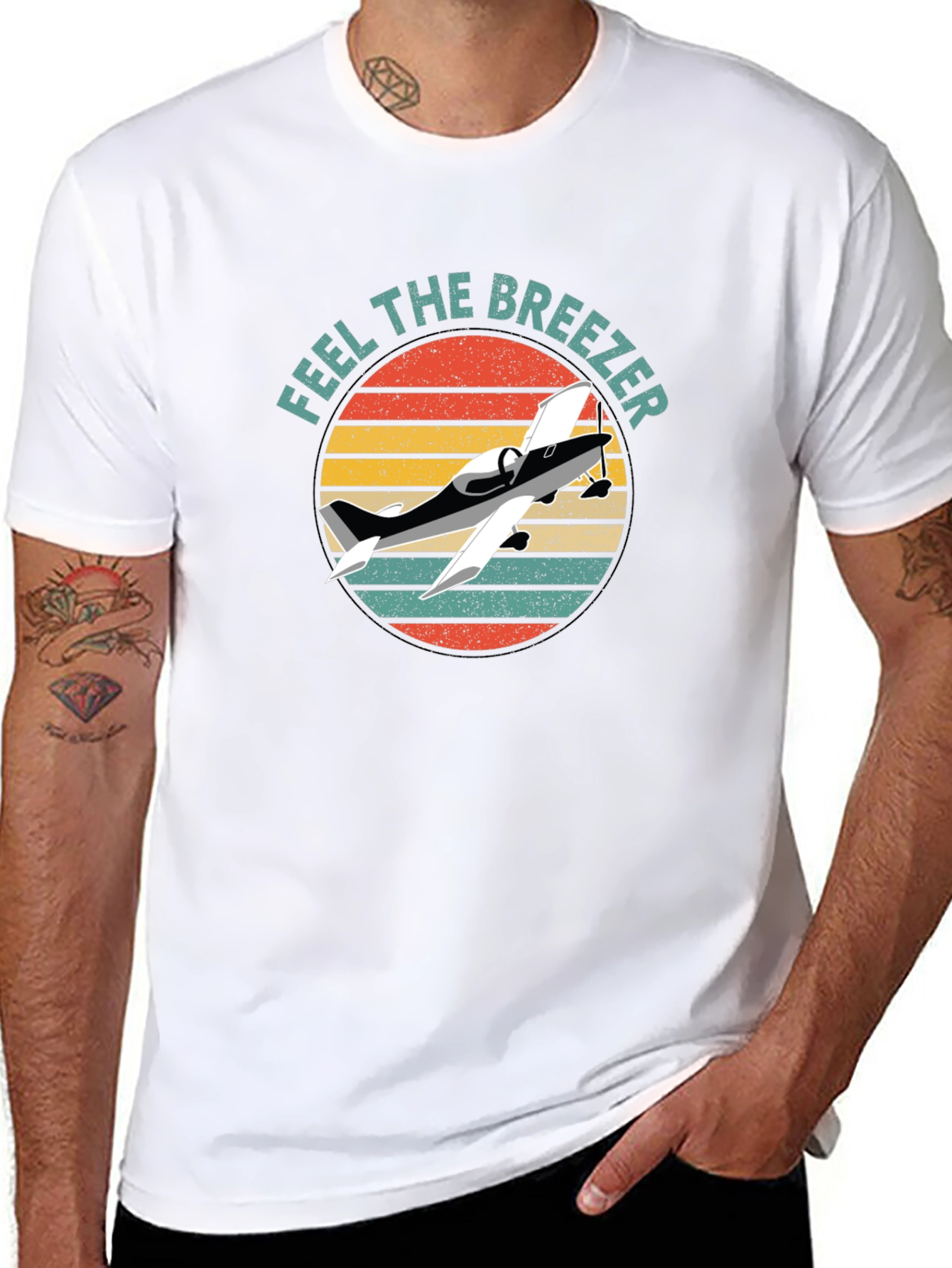 Feel the Breezer Airplane Graphic Tee - Black