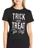 Trick or Treat Yo Self Black Graphic Tee