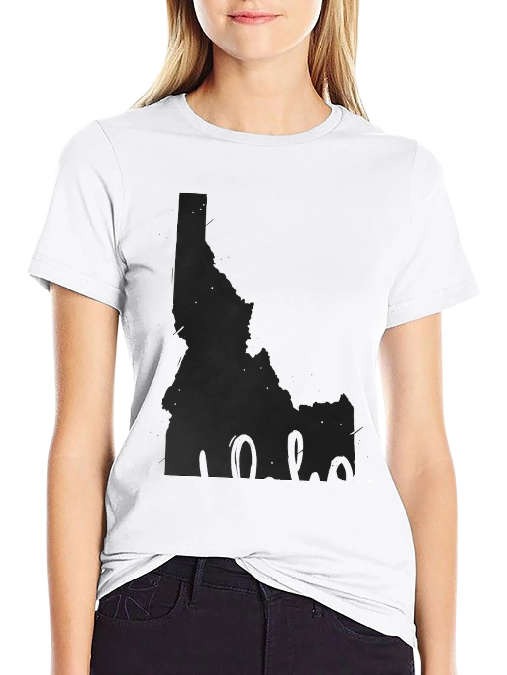 Idaho State Map Black T-Shirt