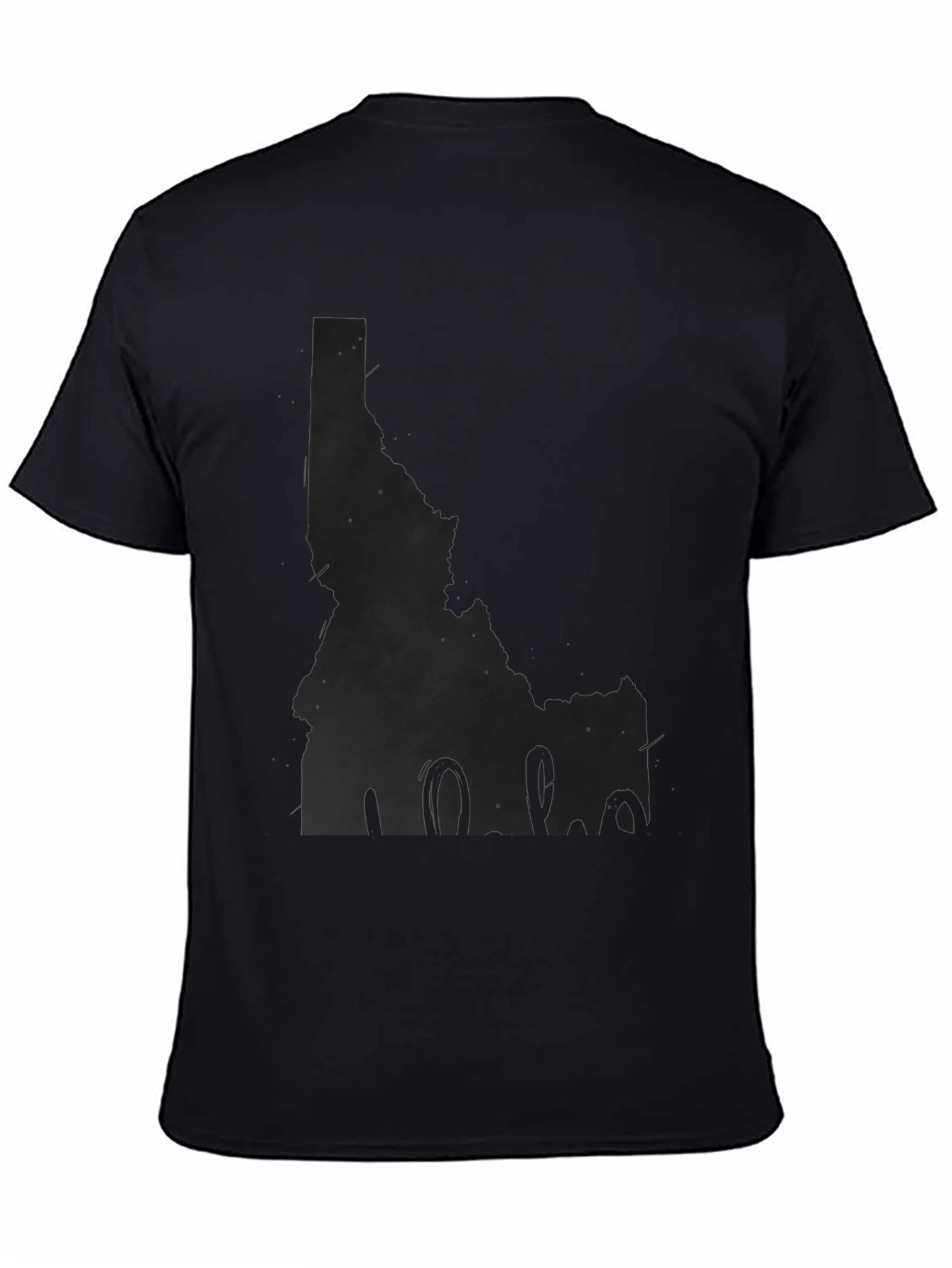 Idaho State Map Black T-Shirt
