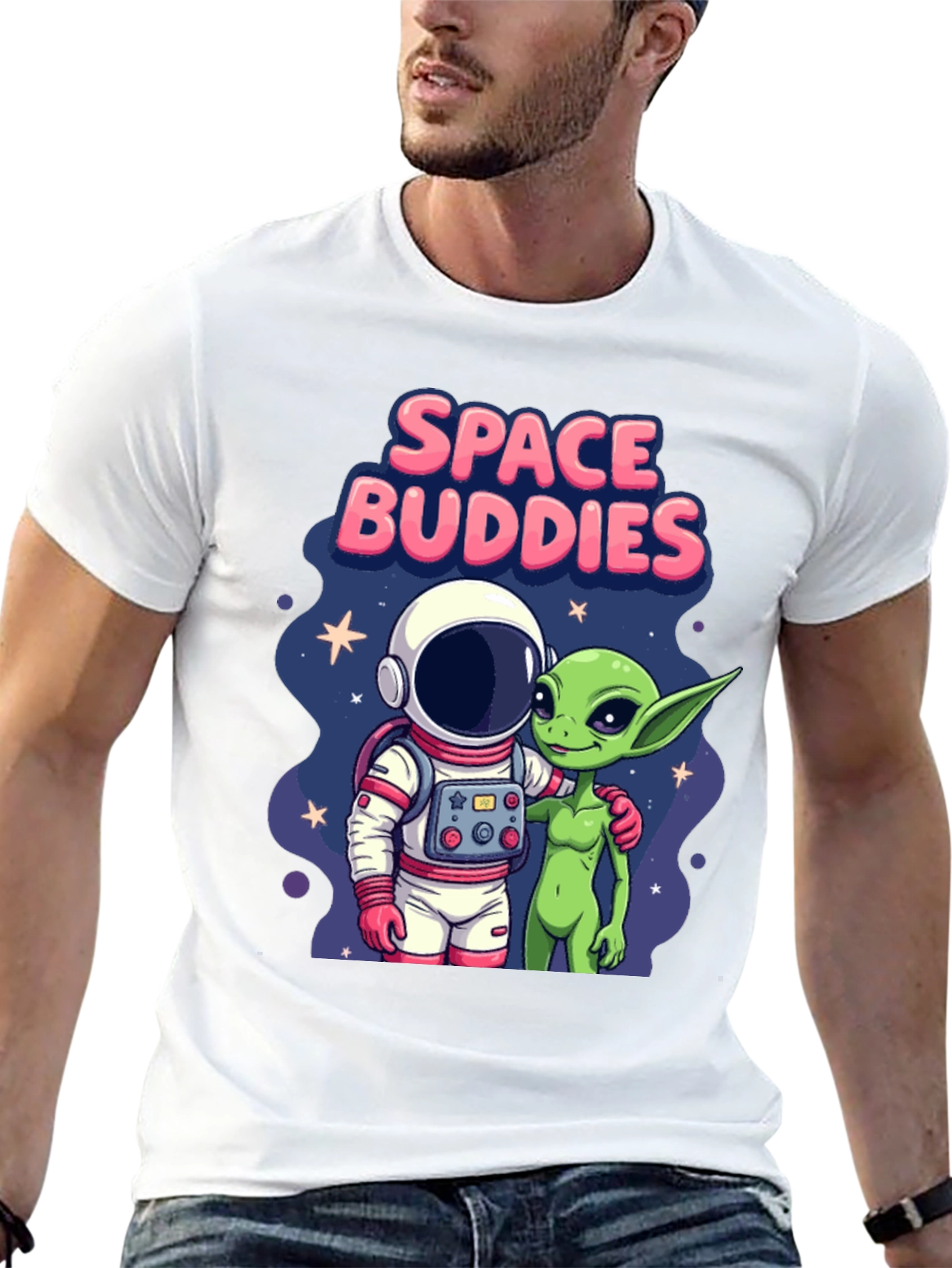 Space Buddies Graphic T-Shirt - Astronaut and Alien