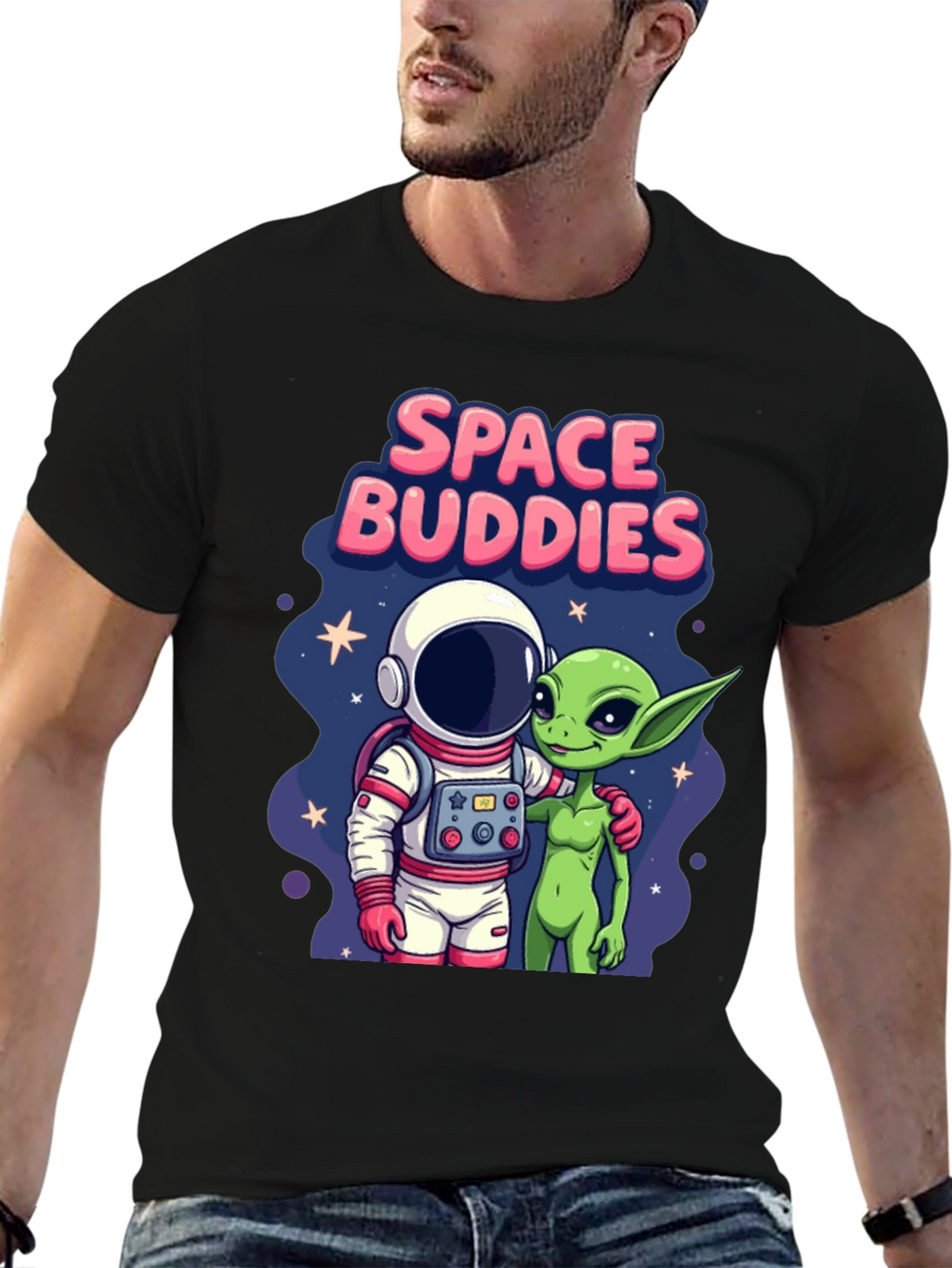 Space Buddies Graphic T-Shirt - Astronaut and Alien