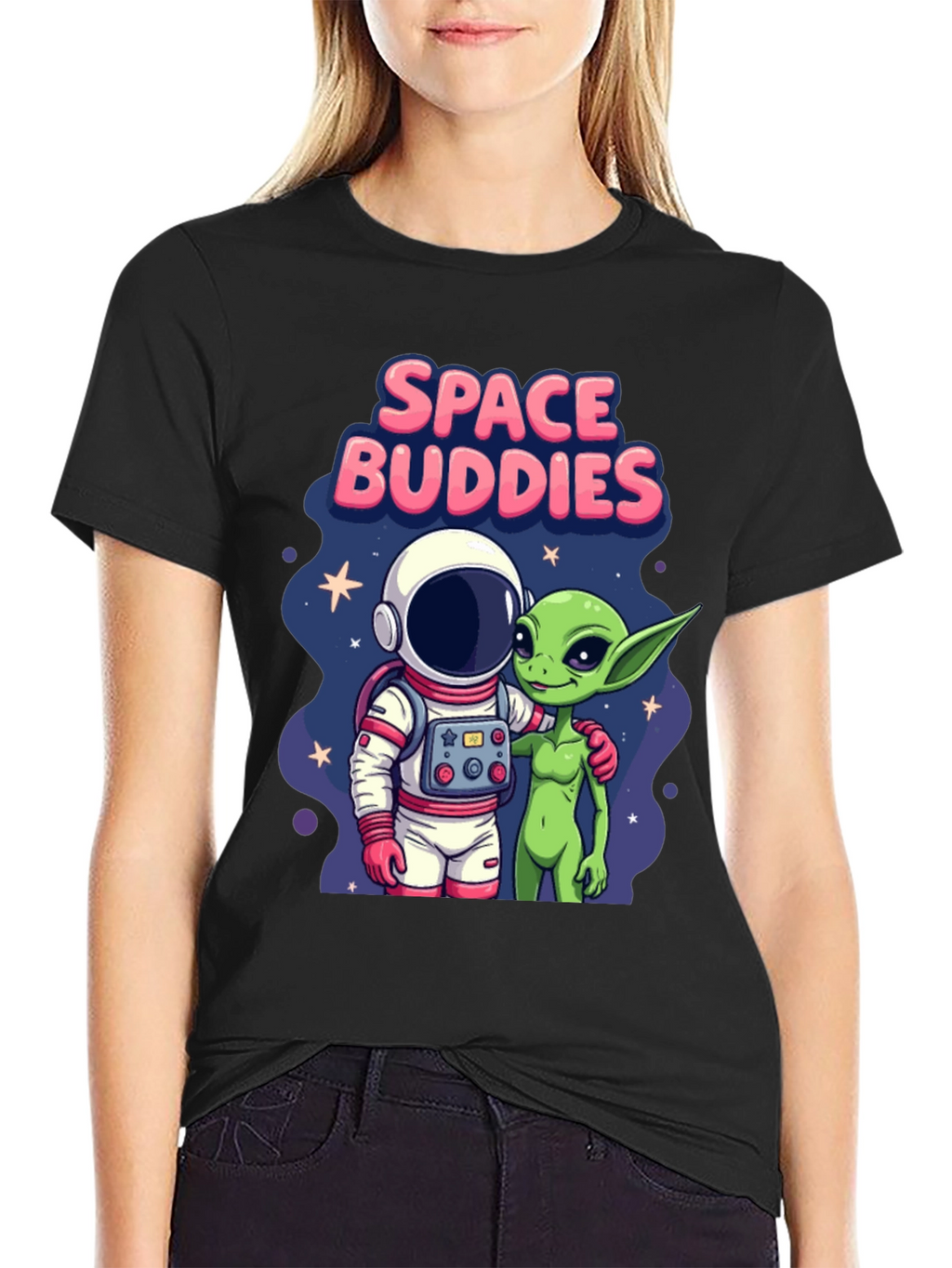 Space Buddies Graphic T-Shirt - Astronaut and Alien