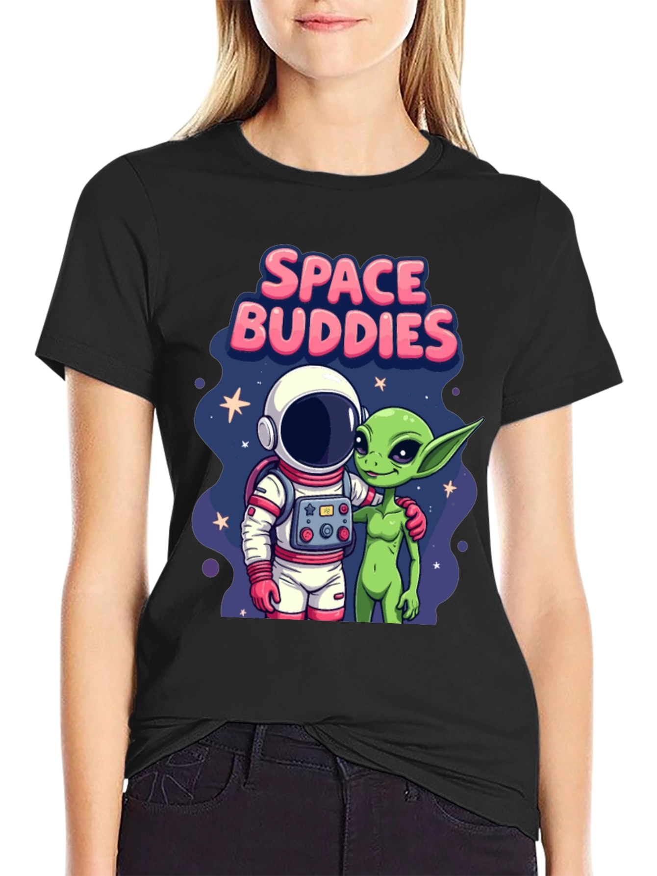 Space Buddies Graphic T-Shirt - Astronaut and Alien