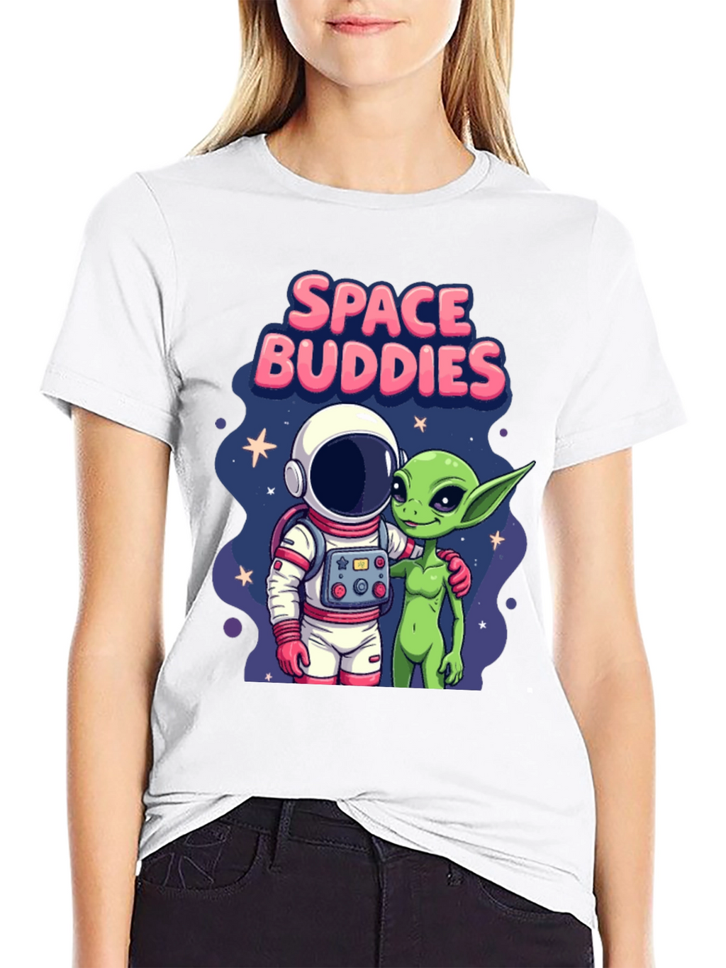 Space Buddies Graphic T-Shirt - Astronaut and Alien