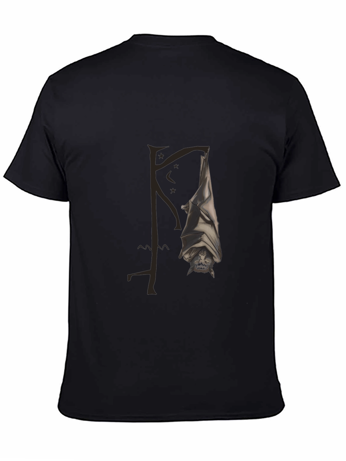Bat Graphic Tee - Gothic Style Black T-Shirt