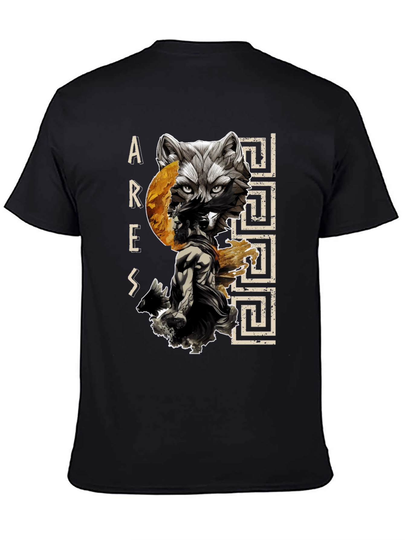 Ares Wolf Graphic T-Shirt - Mens Black Tee