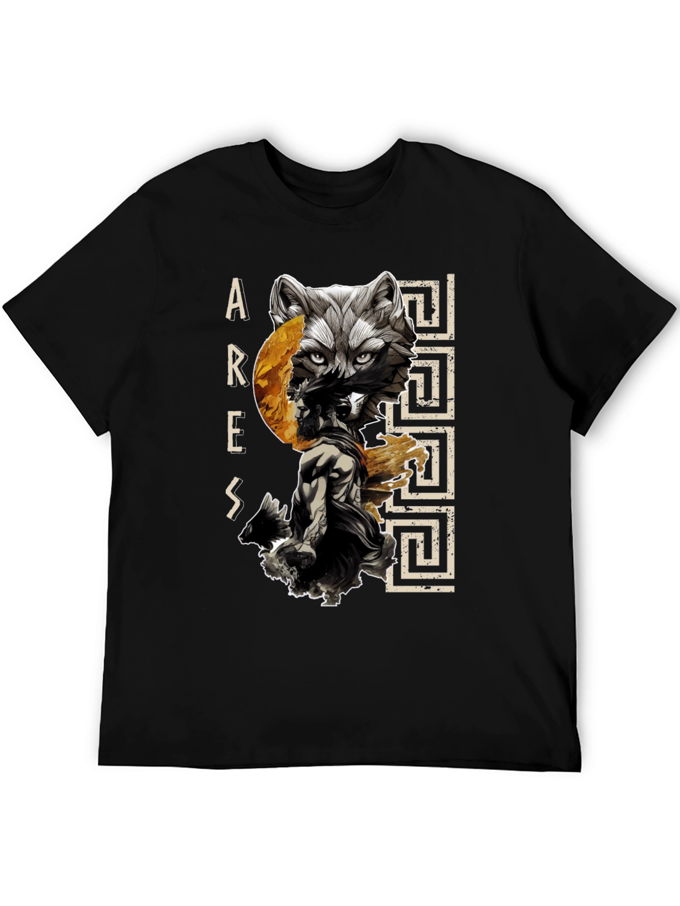 Ares Wolf Graphic T-Shirt - Mens Black Tee