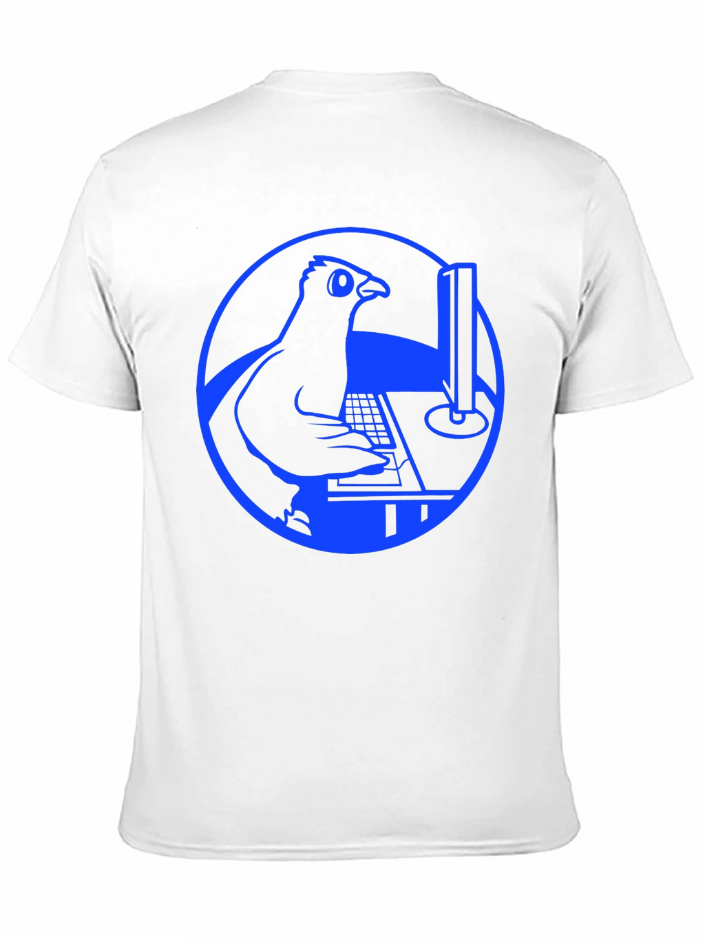 Programmer Pigeon T-Shirt - Blue Design
