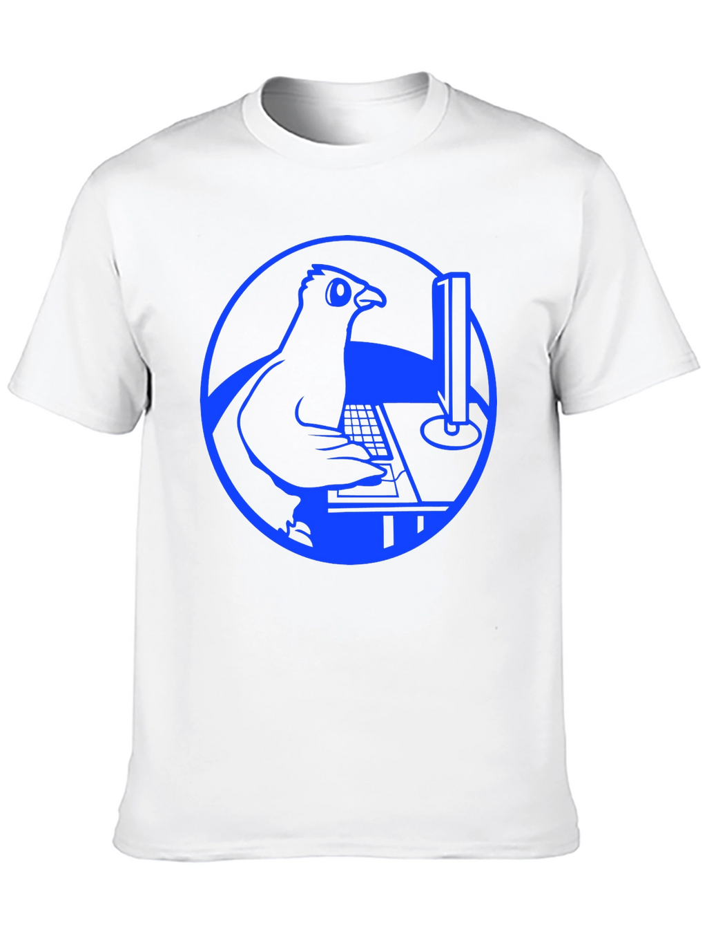 Programmer Pigeon T-Shirt - Blue Design