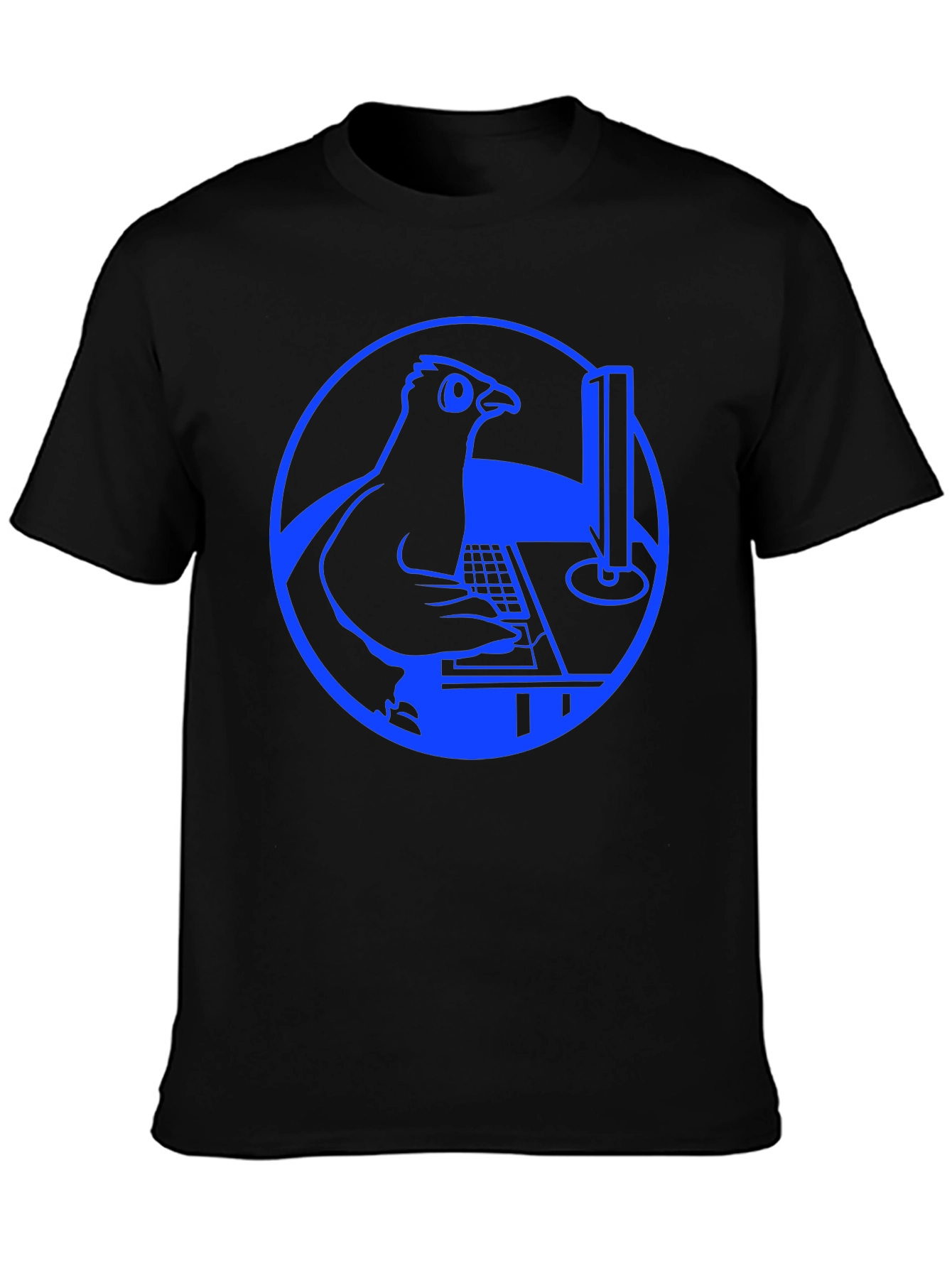 Programmer Pigeon T-Shirt - Blue Design