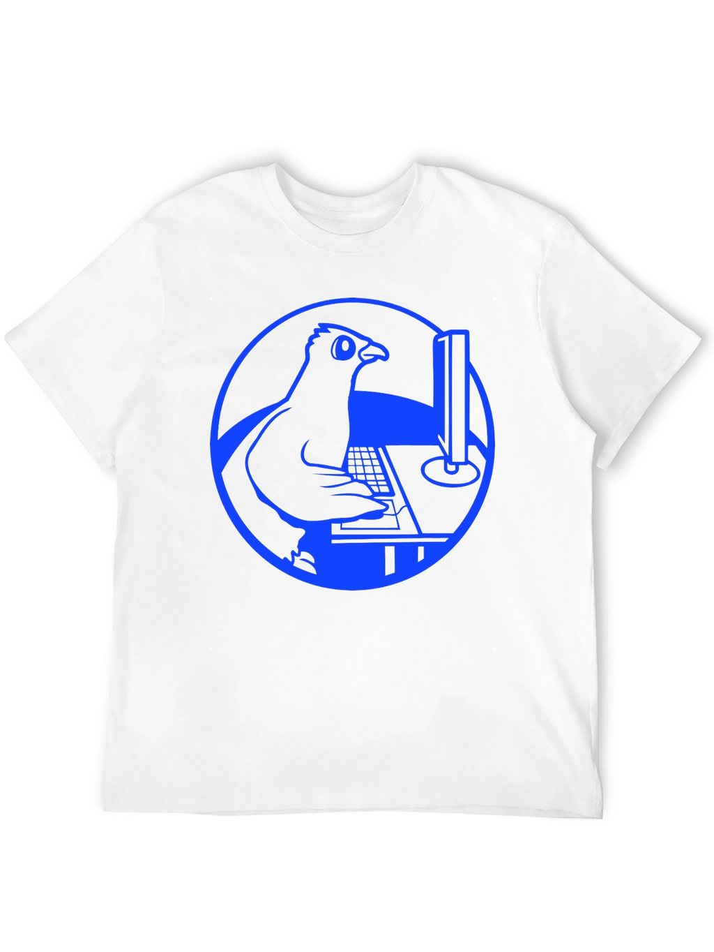 Programmer Pigeon T-Shirt - Blue Design