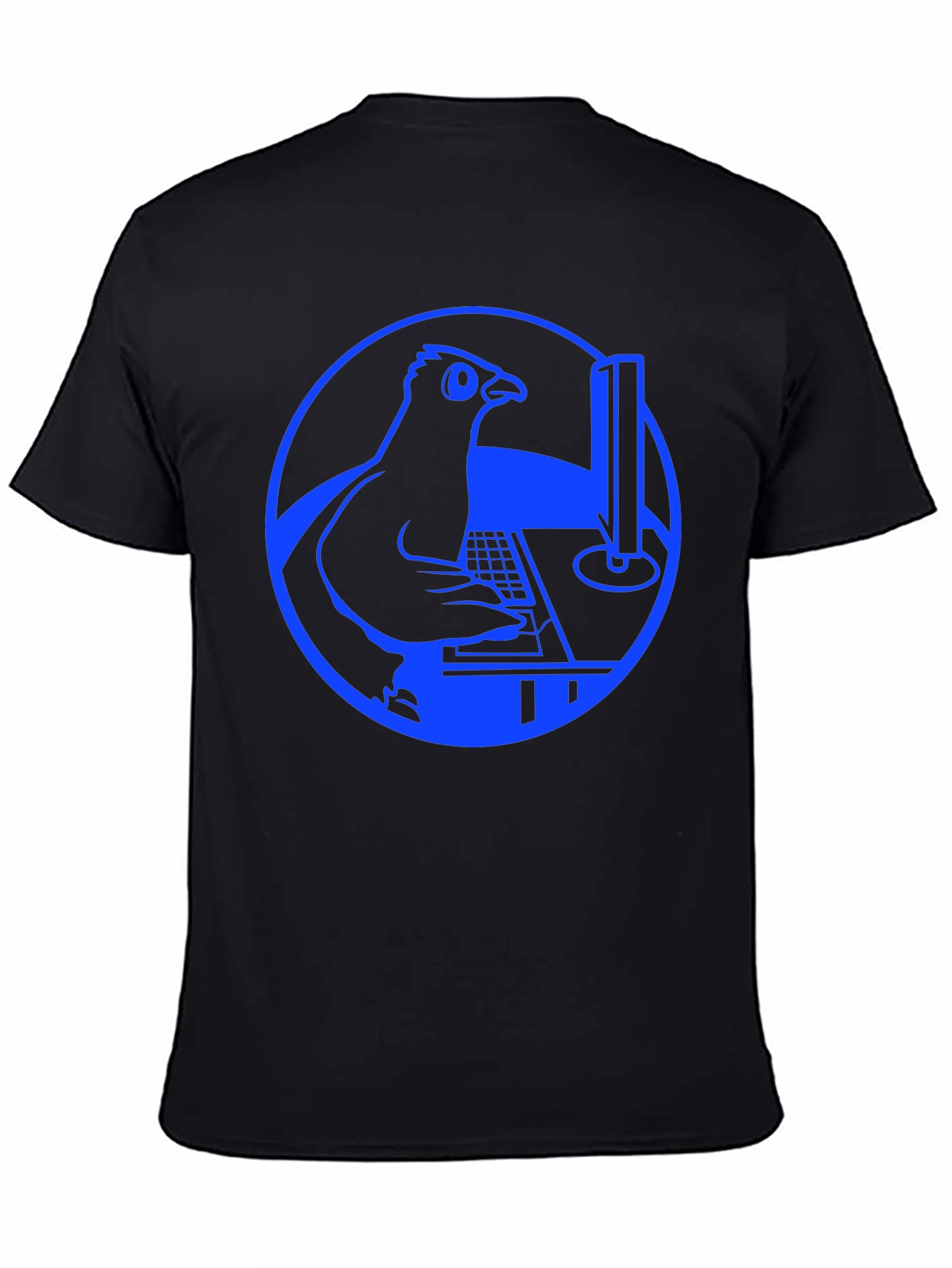 Programmer Pigeon T-Shirt - Blue Design