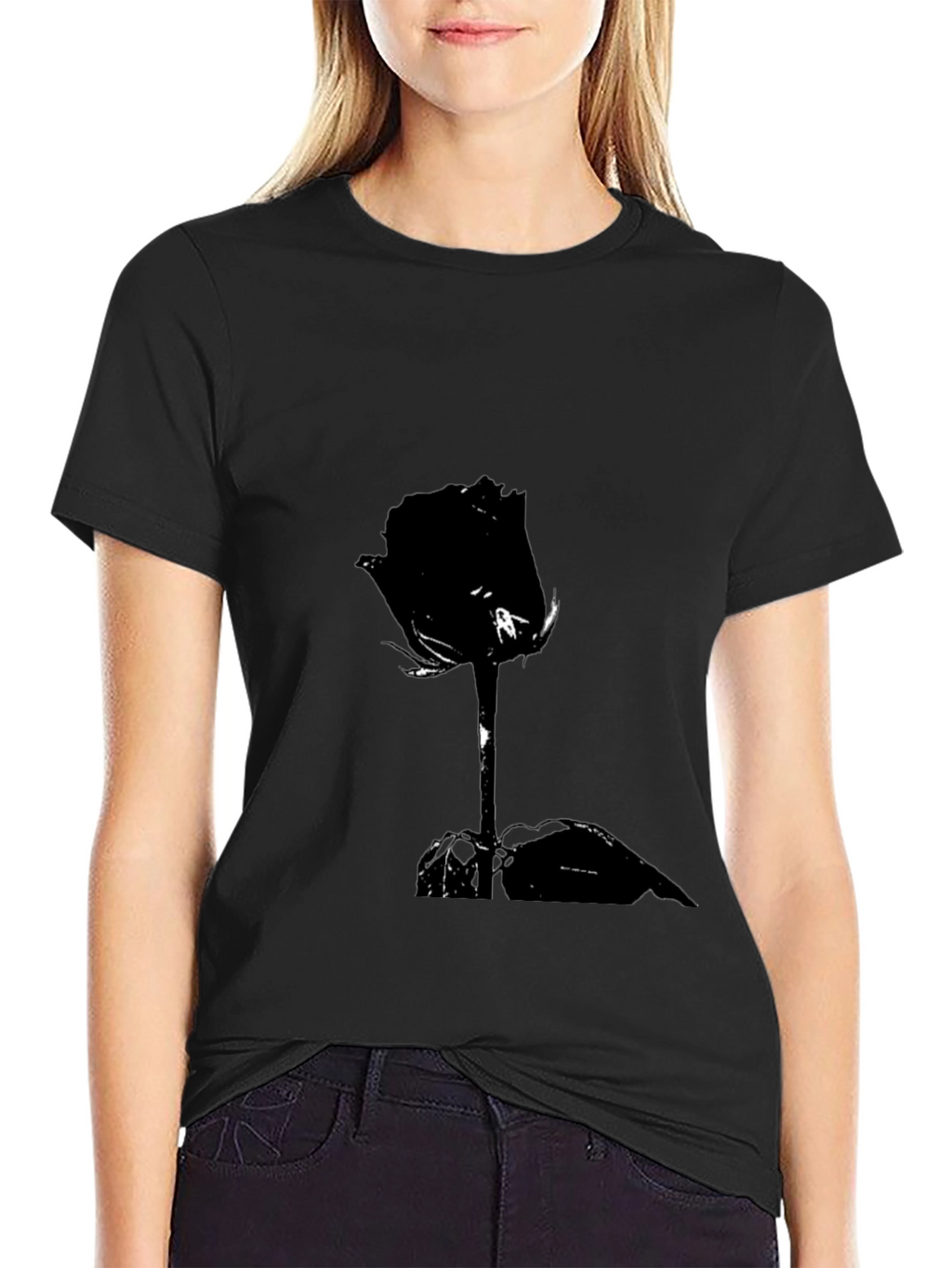 Black Rose Graphic Tee - Stylish Mens T-Shirt