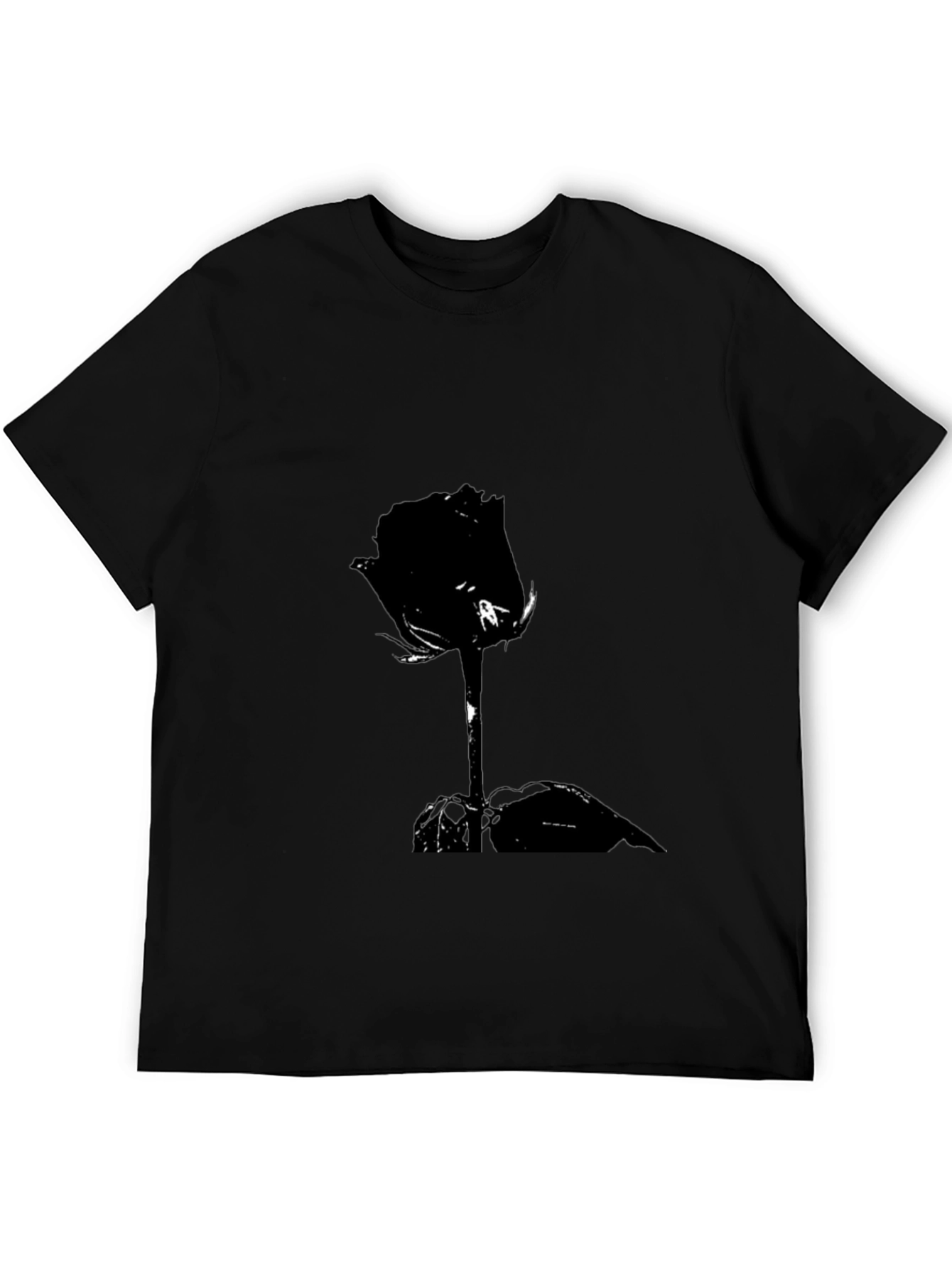 Black Rose Graphic Tee - Stylish Mens T-Shirt
