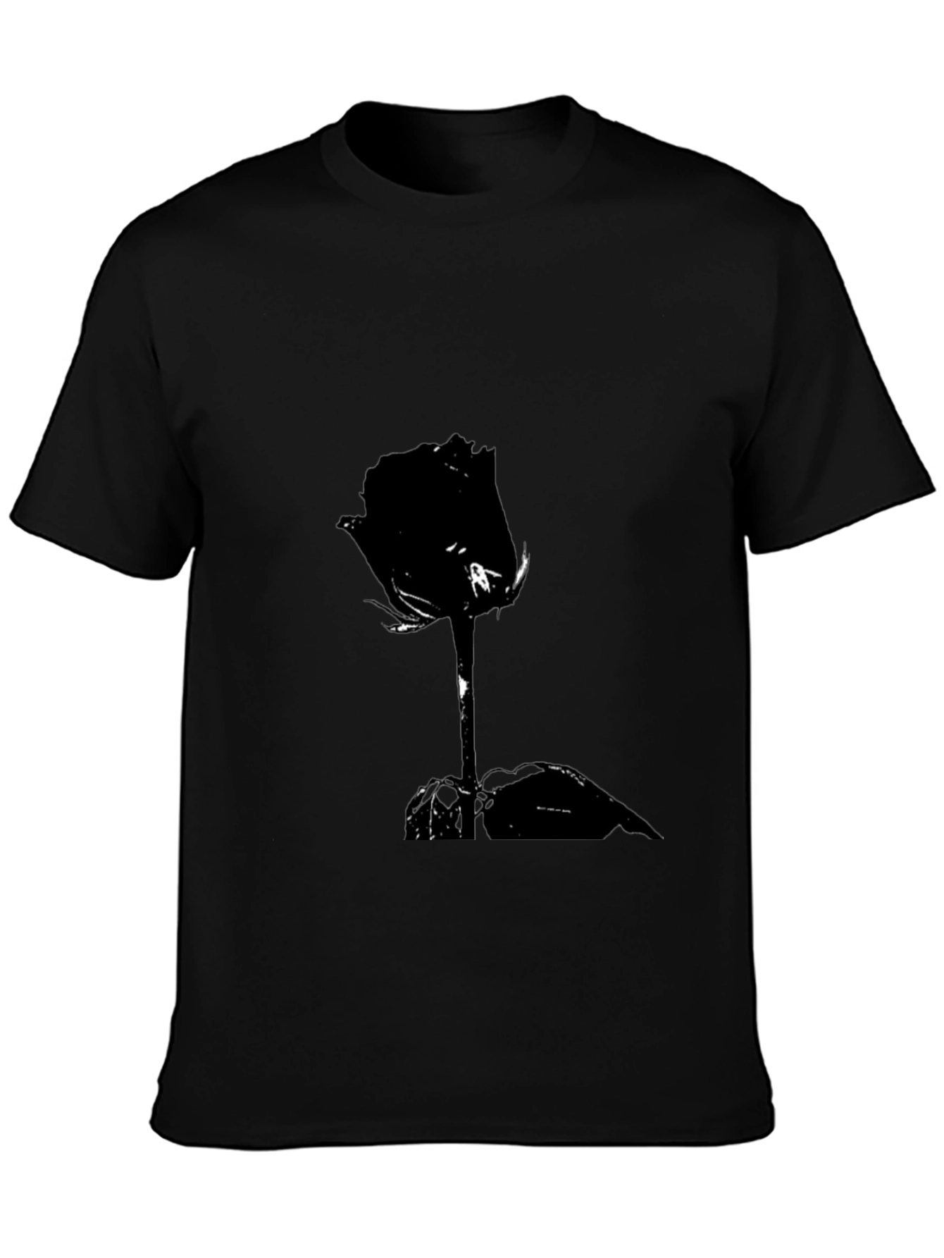 Black Rose Graphic Tee - Stylish Mens T-Shirt