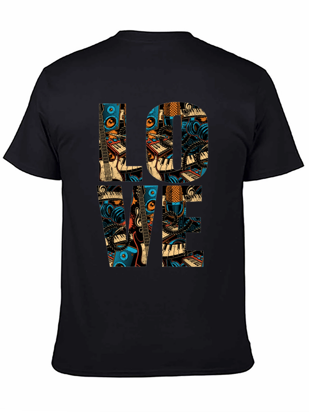 Music Lover Graphic Tee - Black Cotton T-Shirt