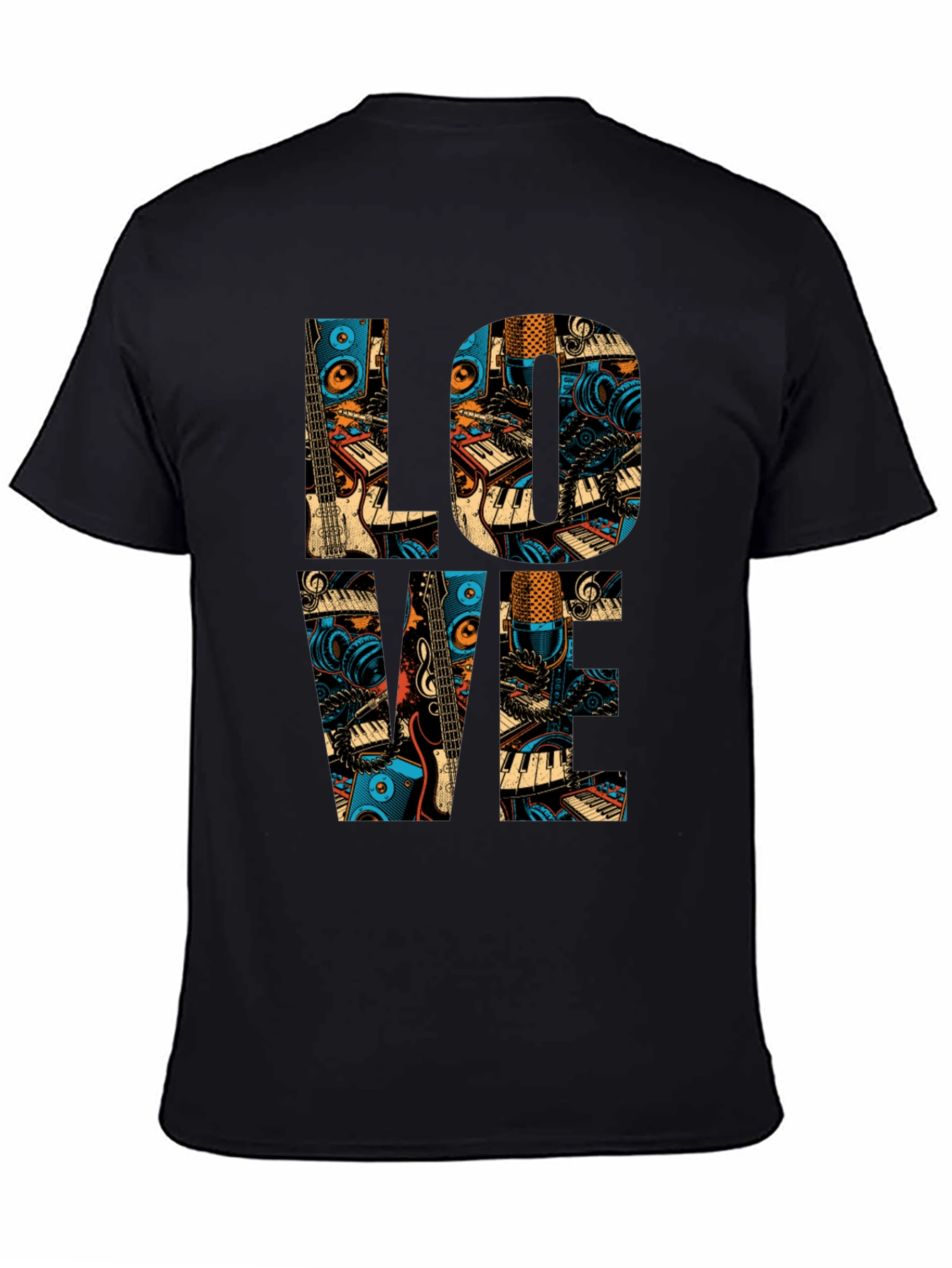 Music Lover Graphic Tee - Black Cotton T-Shirt