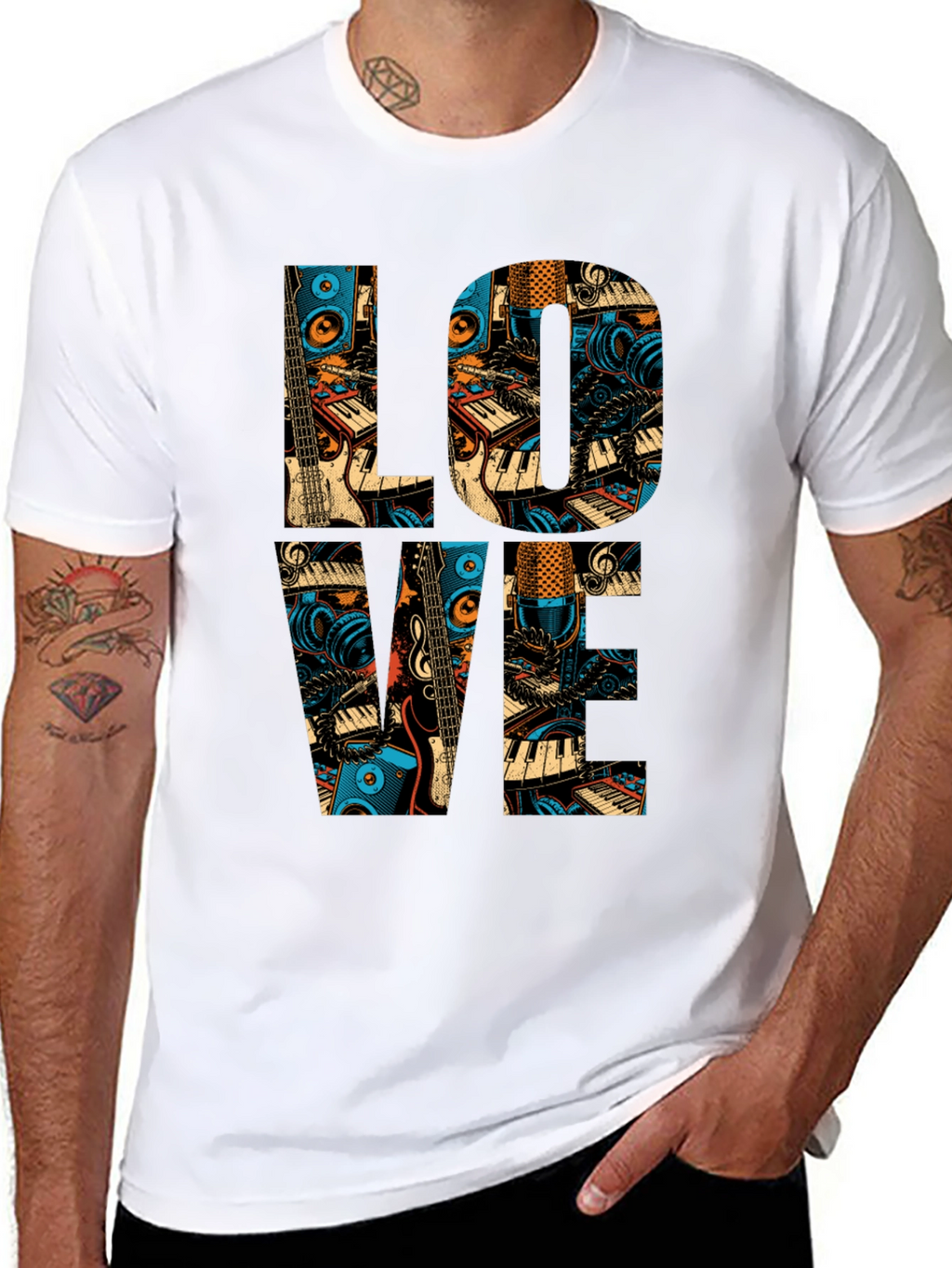 Music Lover Graphic Tee - Black Cotton T-Shirt