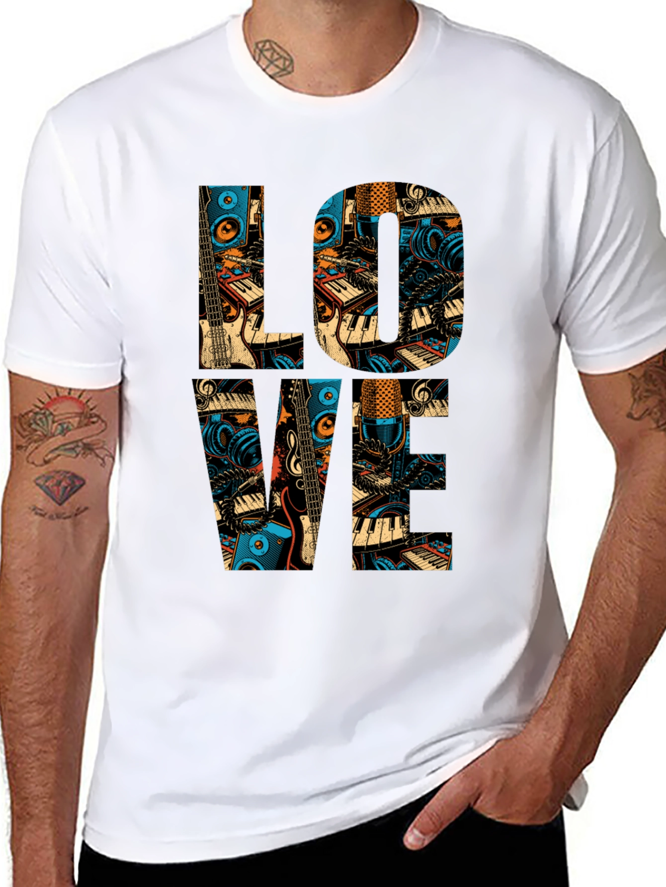 Music Lover Graphic Tee - Black Cotton T-Shirt