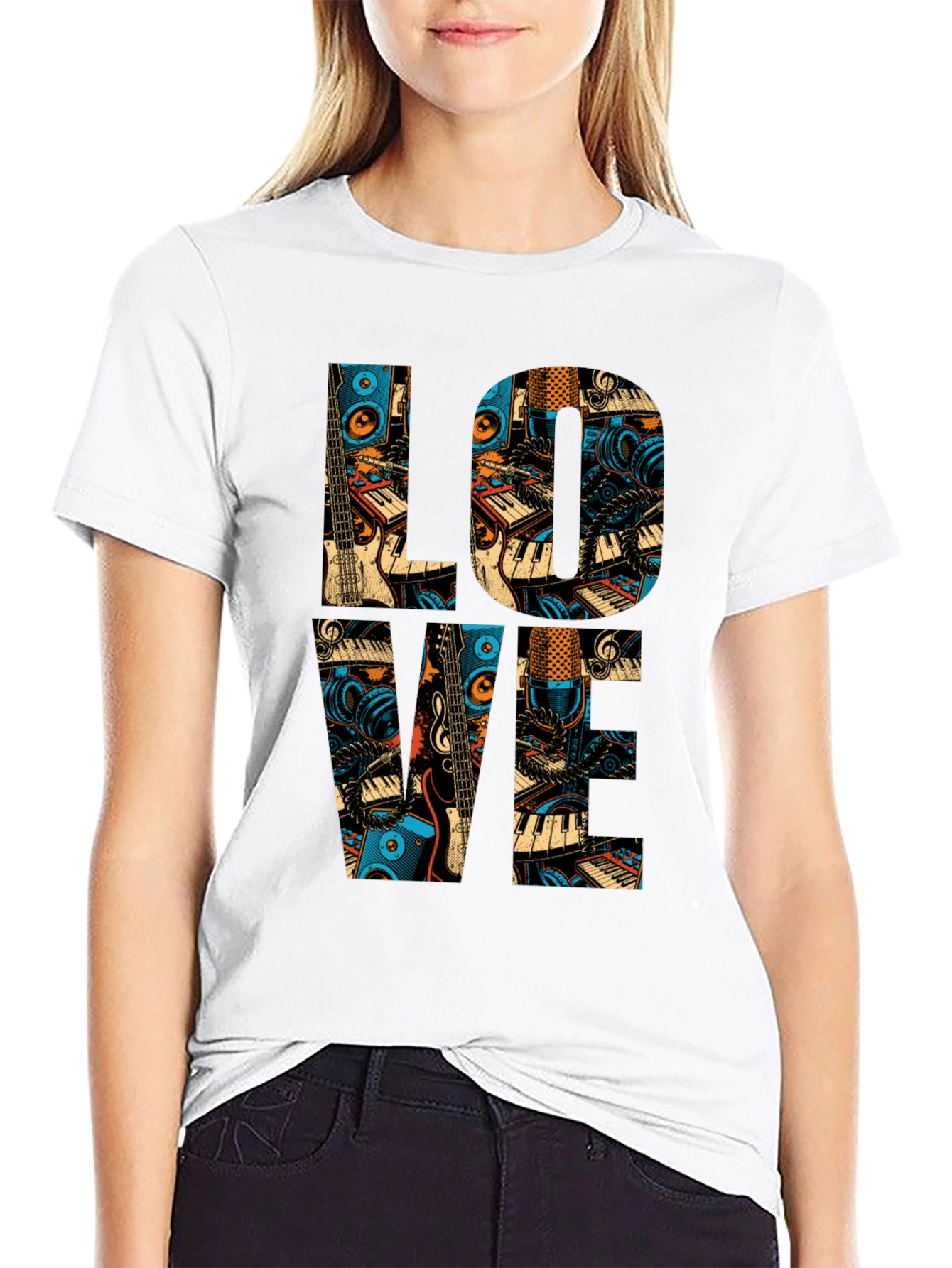 Music Lover Graphic Tee - Black Cotton T-Shirt