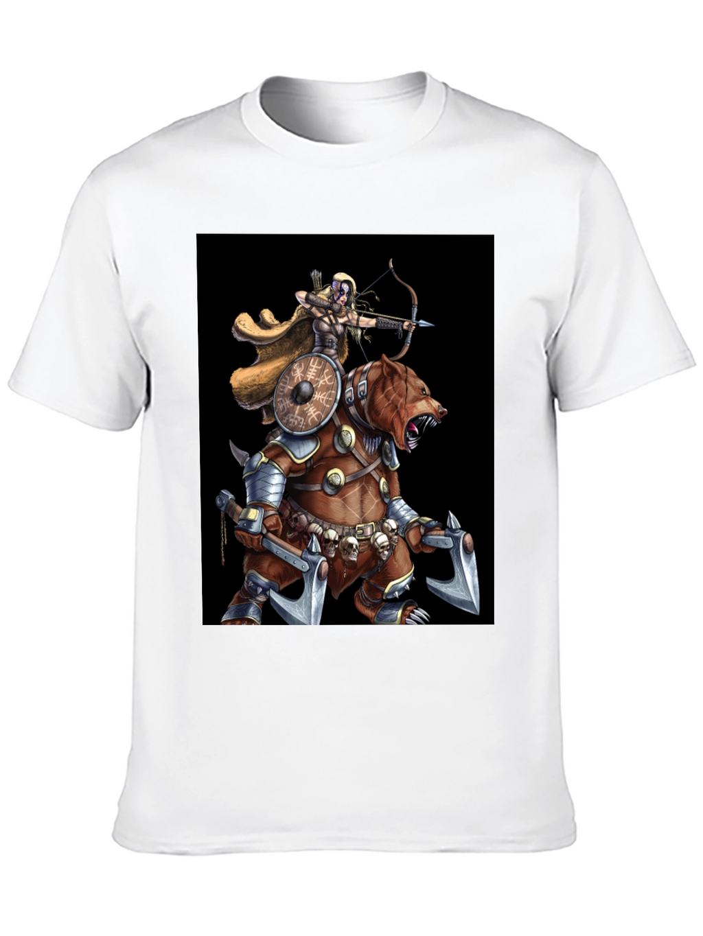Viking Archer Warrior Riding Armored Bear T-Shirt