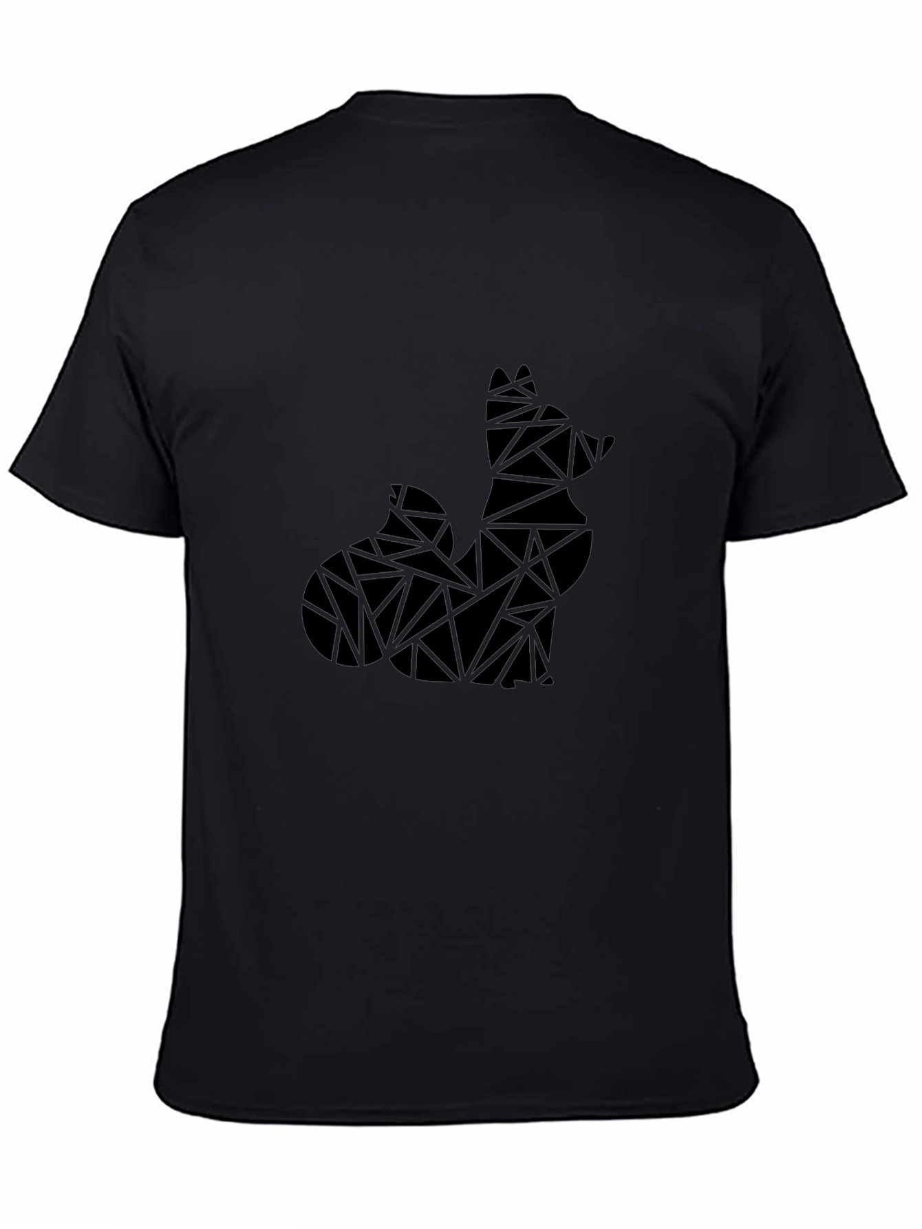 Geometric Fox Black T-Shirt