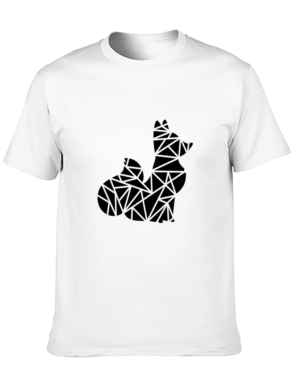 Geometric Fox Black T-Shirt